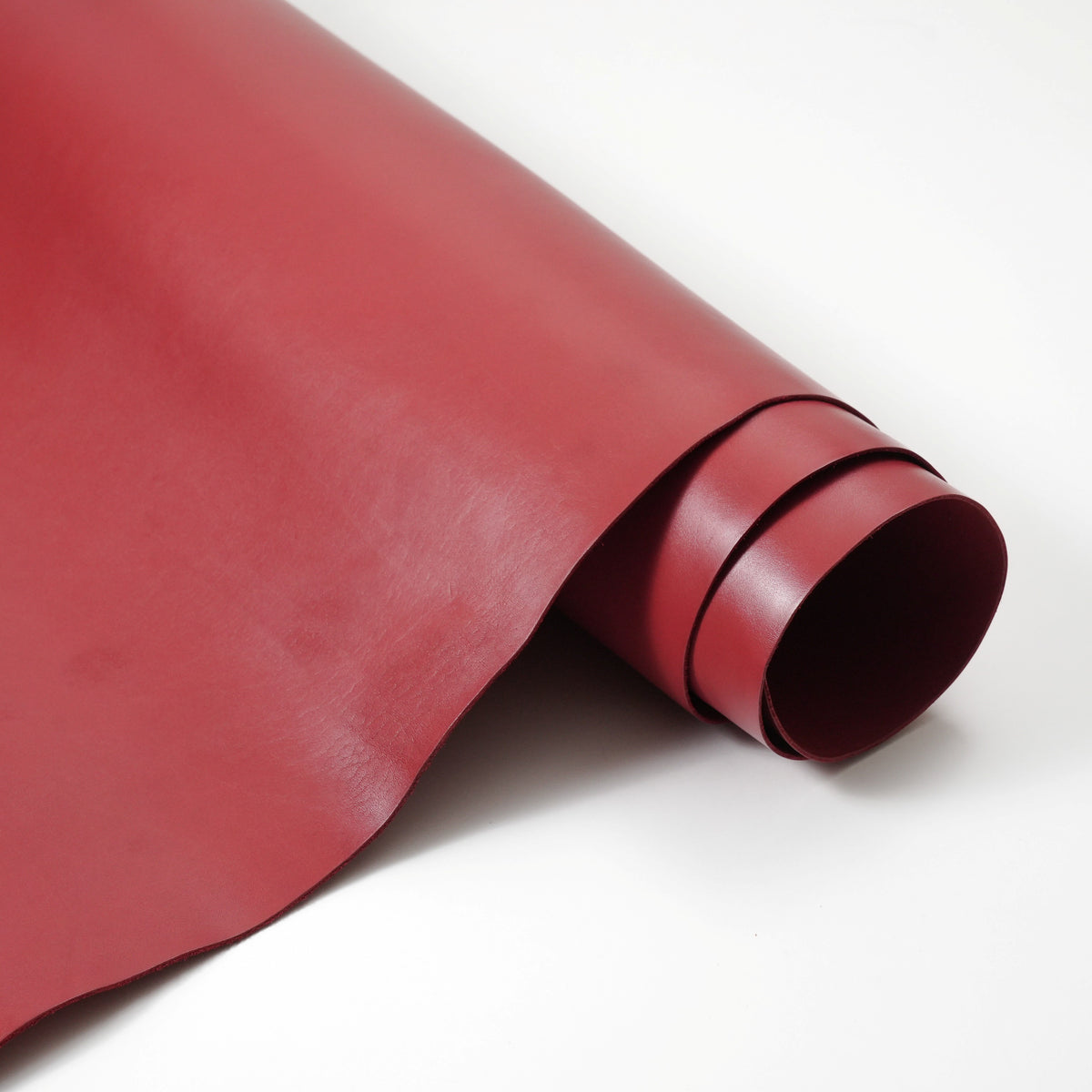Dyed Veg Tan Leather Sides - Red