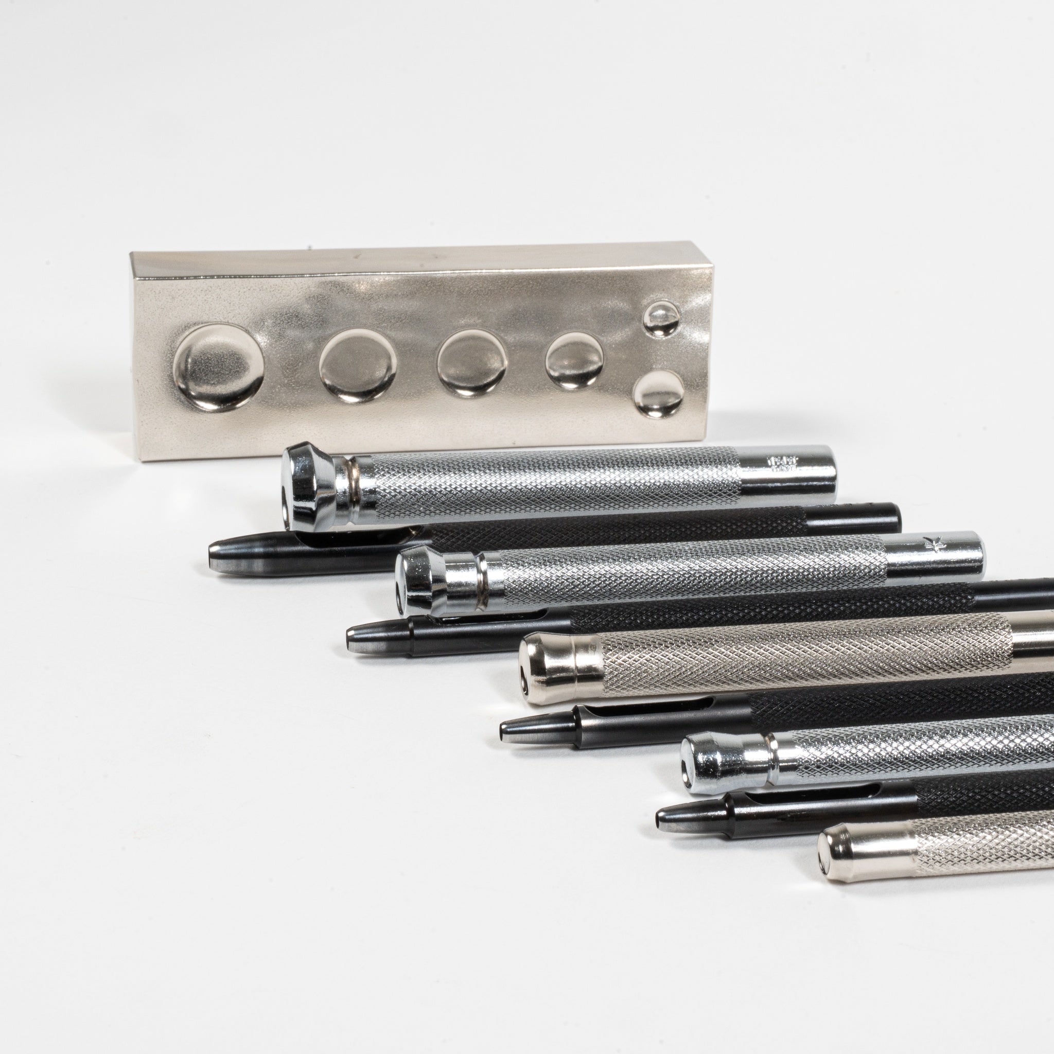 rivet setting kit with punch and anvil all sizes