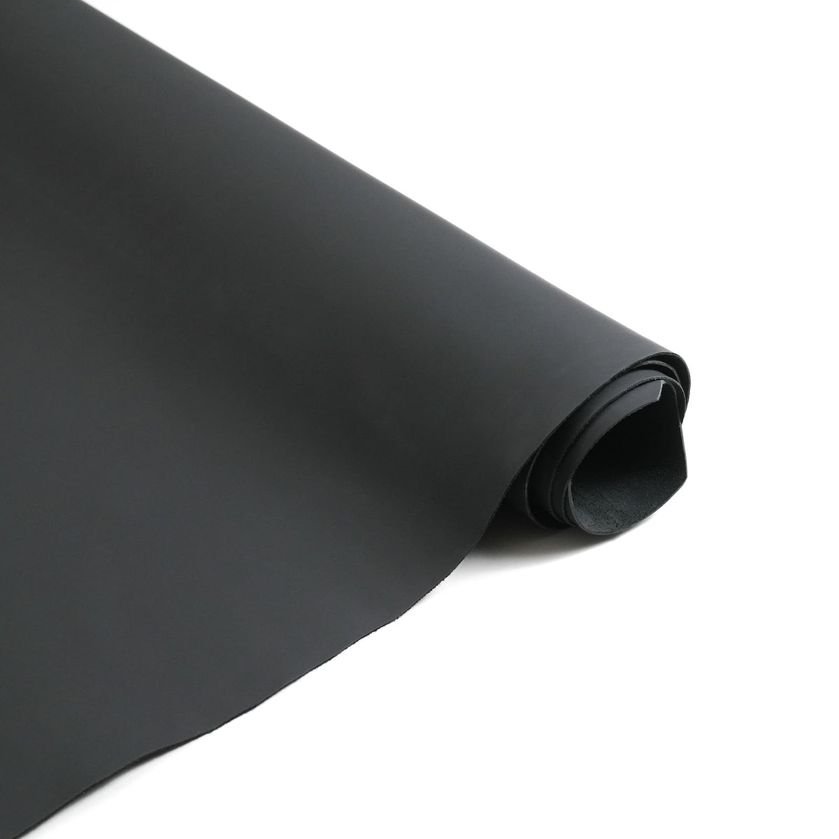 Rubberized Cowhide Leather Sides, Smooth Matte Finish, 3-3.5 oz - Black