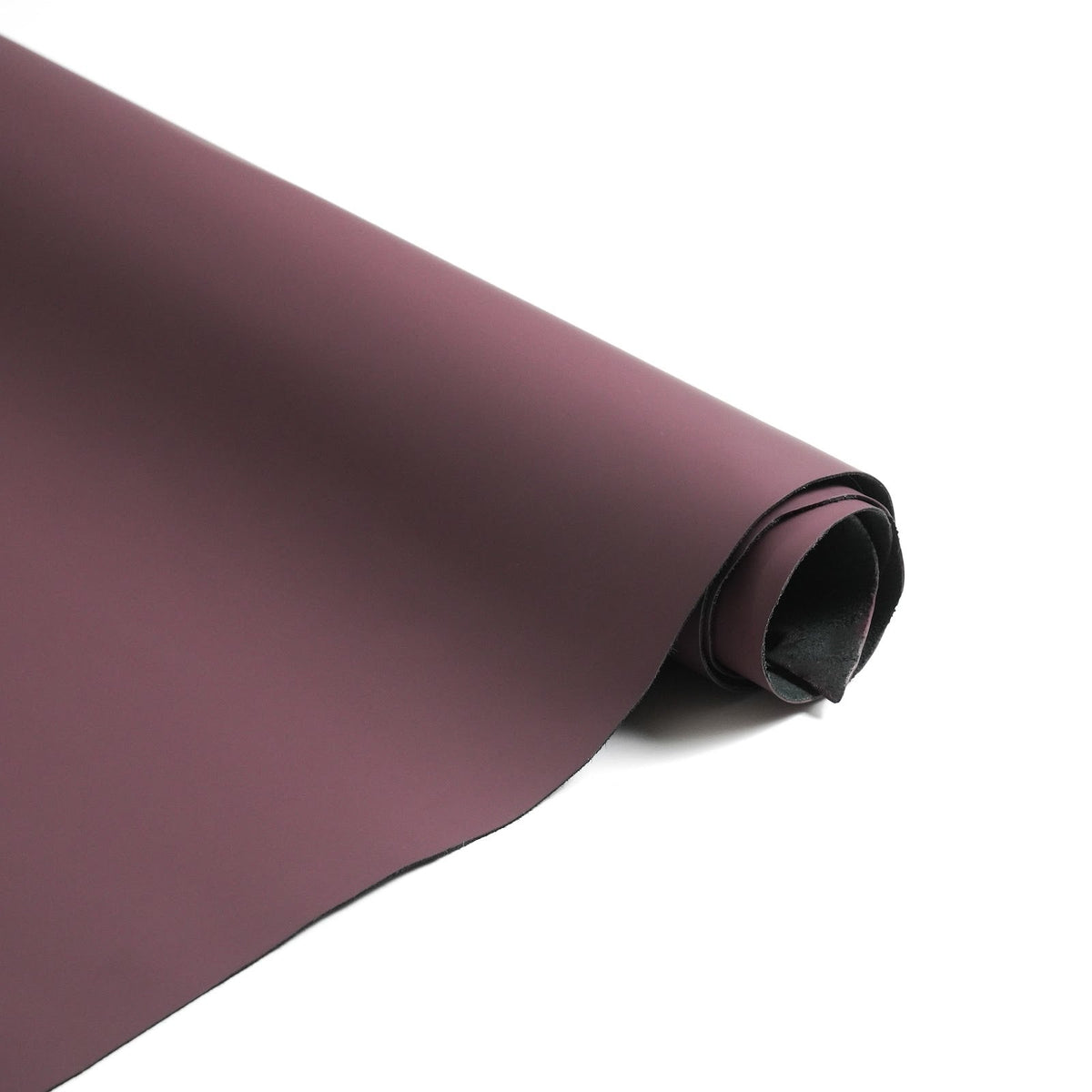 Rubberized Cowhide Leather Sides, Smooth Matte Finish, 3-3.5 oz - Burgundy