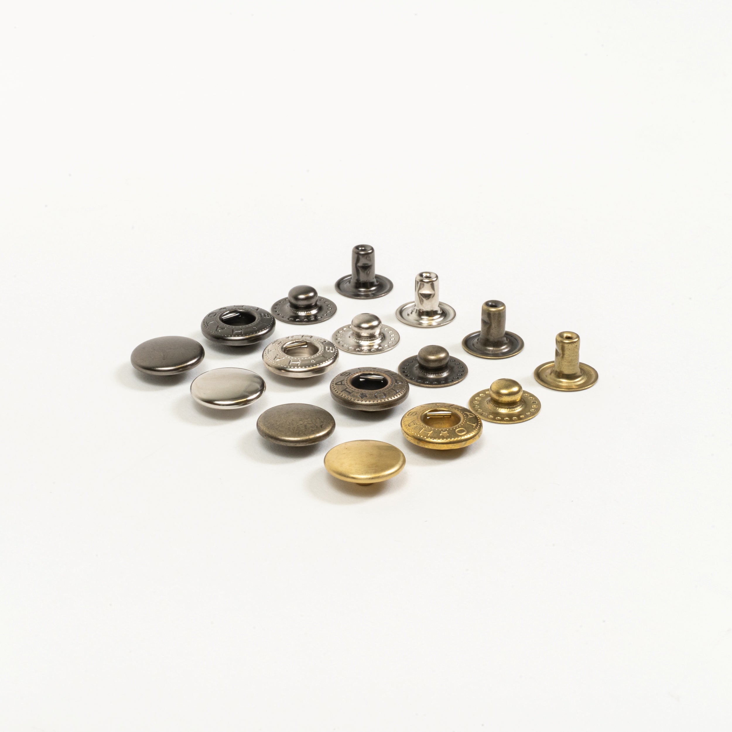 segma snap fasteners mixed colors front view