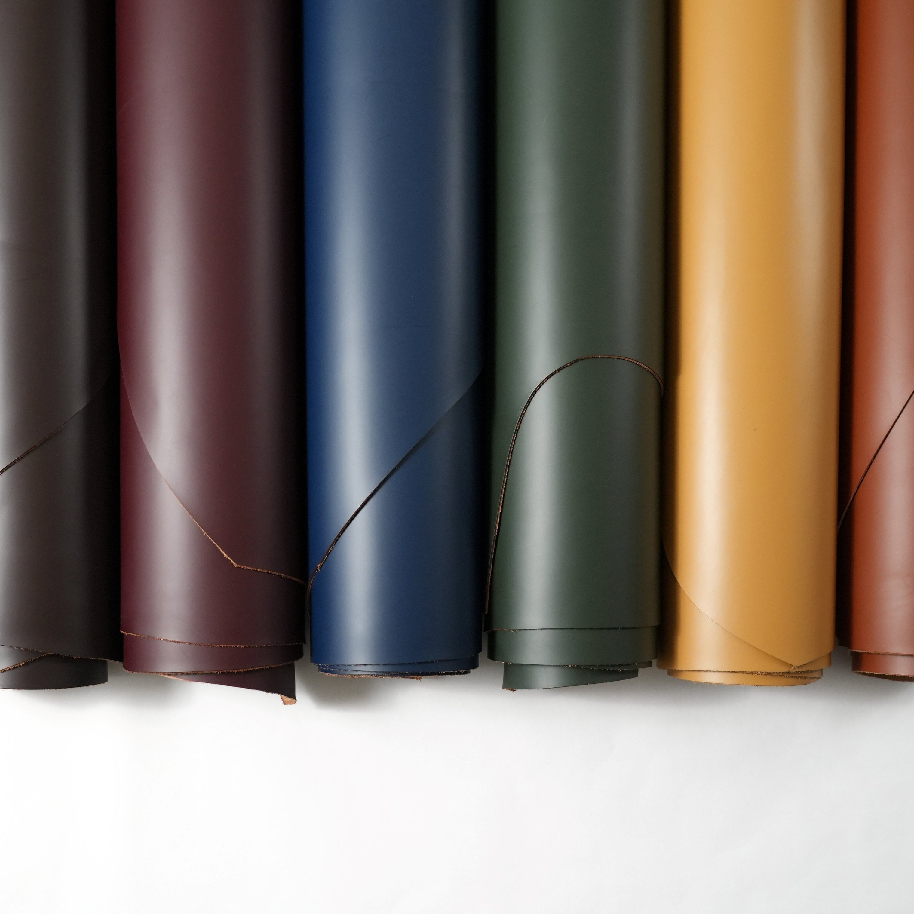 front view of smooth premium italian leather color collection