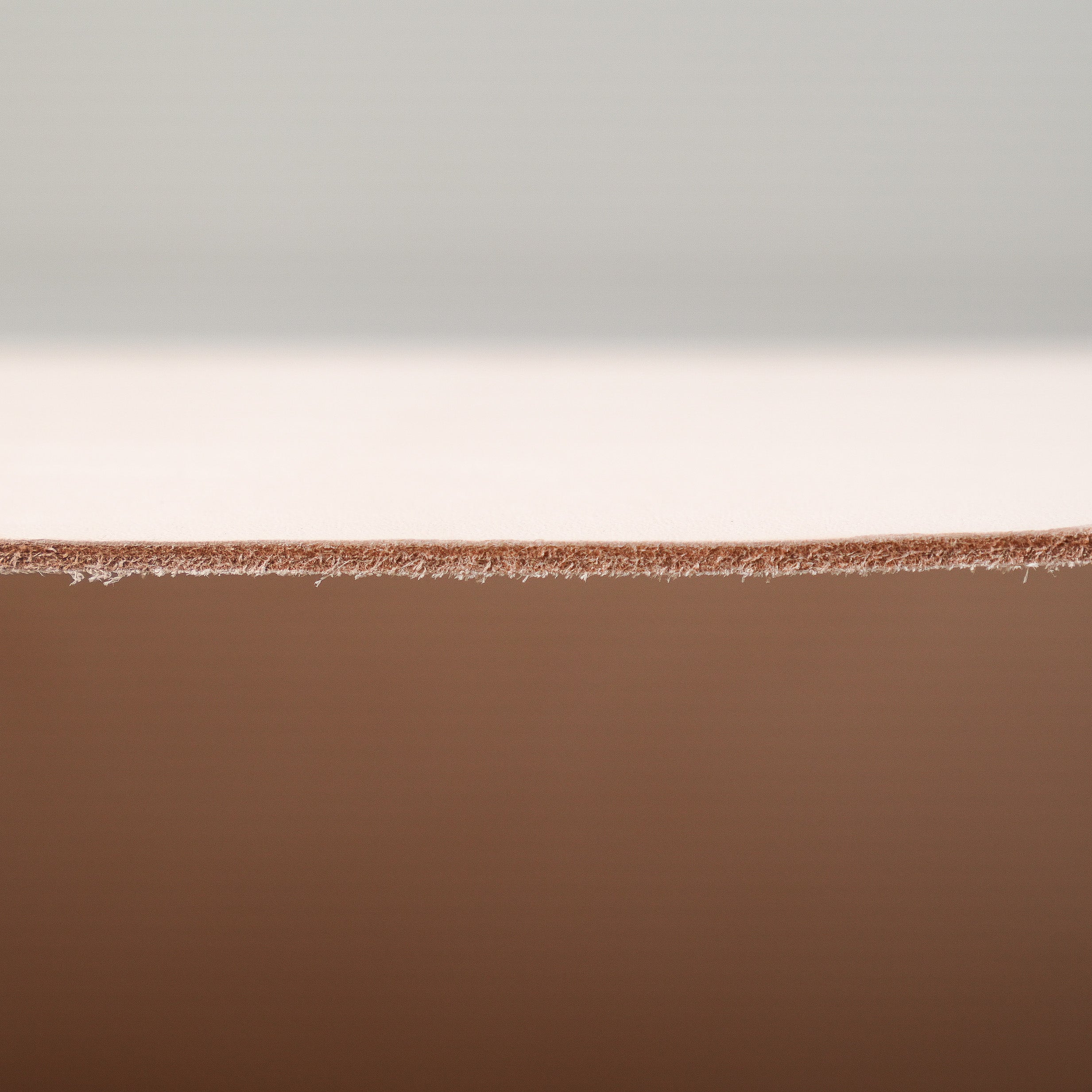 veg tan full grain cowhide leather edge close-up detail