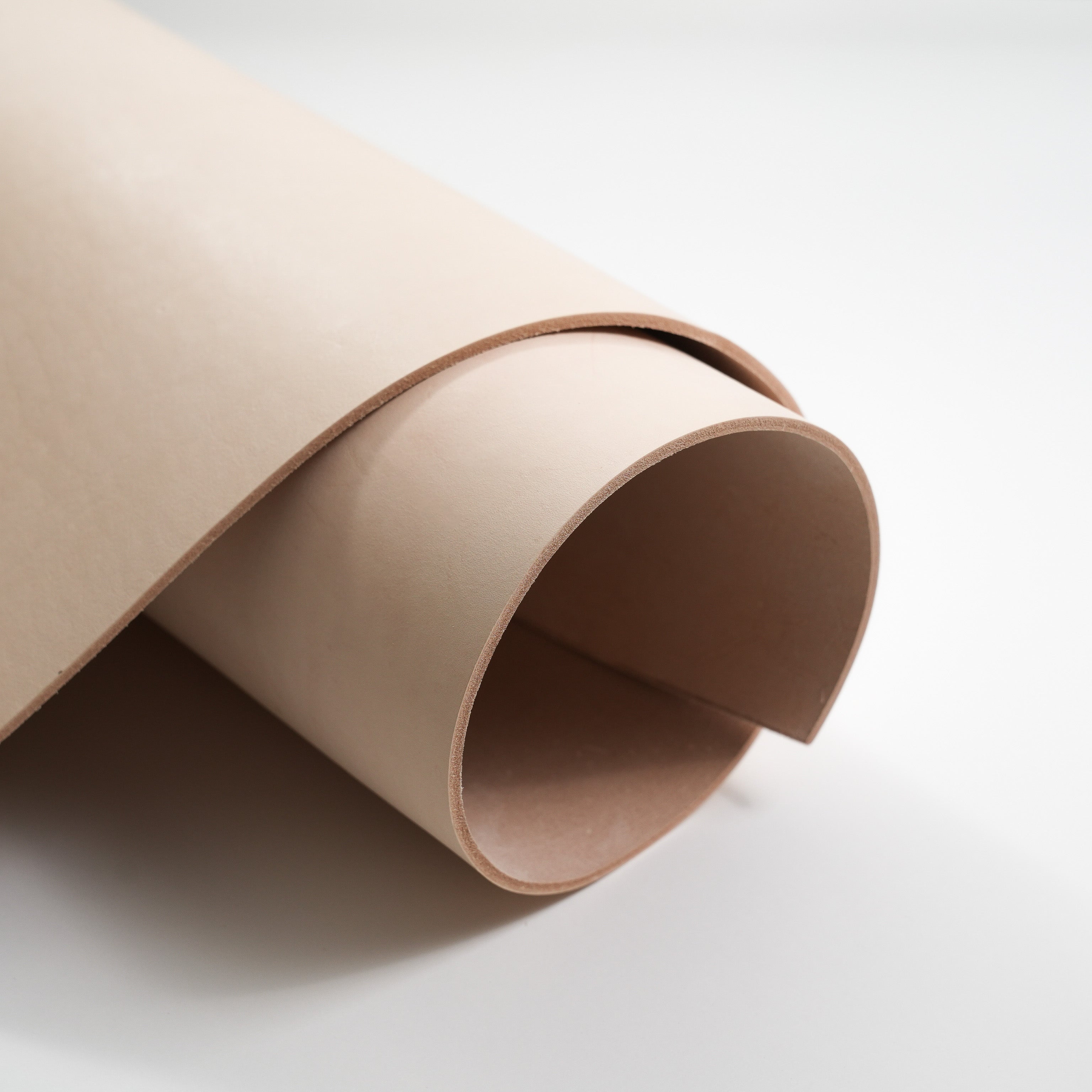 veg tan full grain cowhide leather rolled view