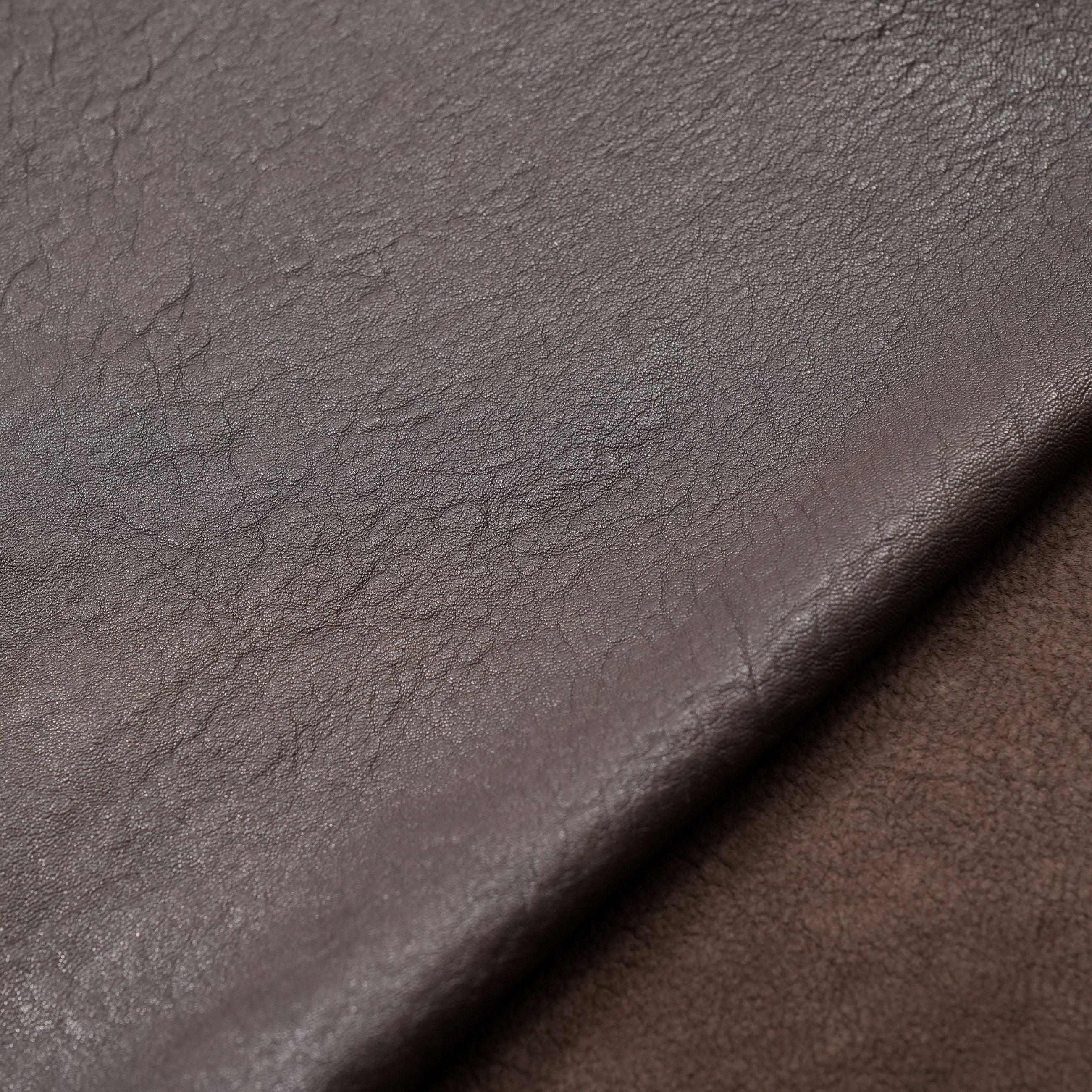 Veg Tan Washed Lambskin Leather – Dark Brown