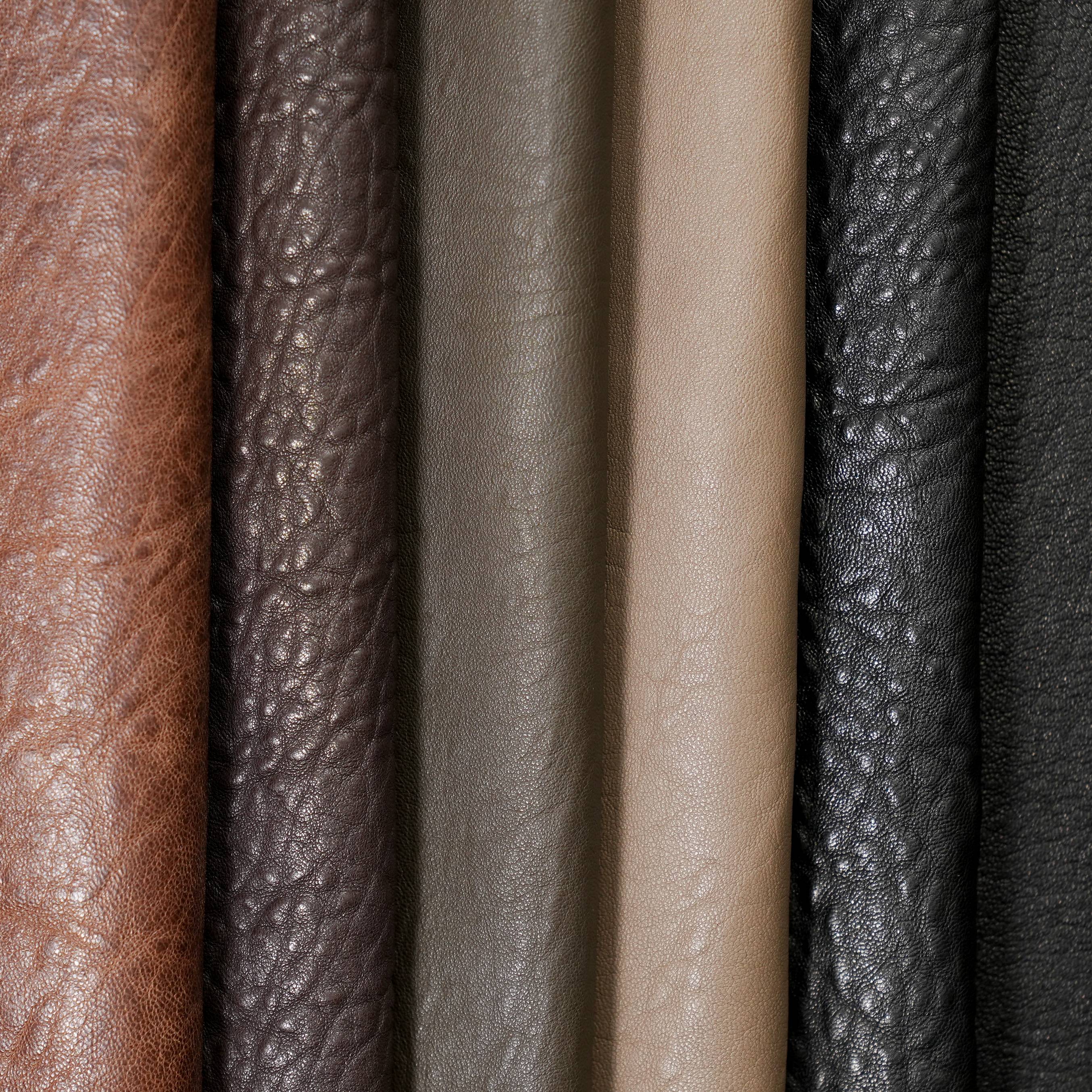 Veg Tan Lambskin Leather – Khaki Green, Wrinkled