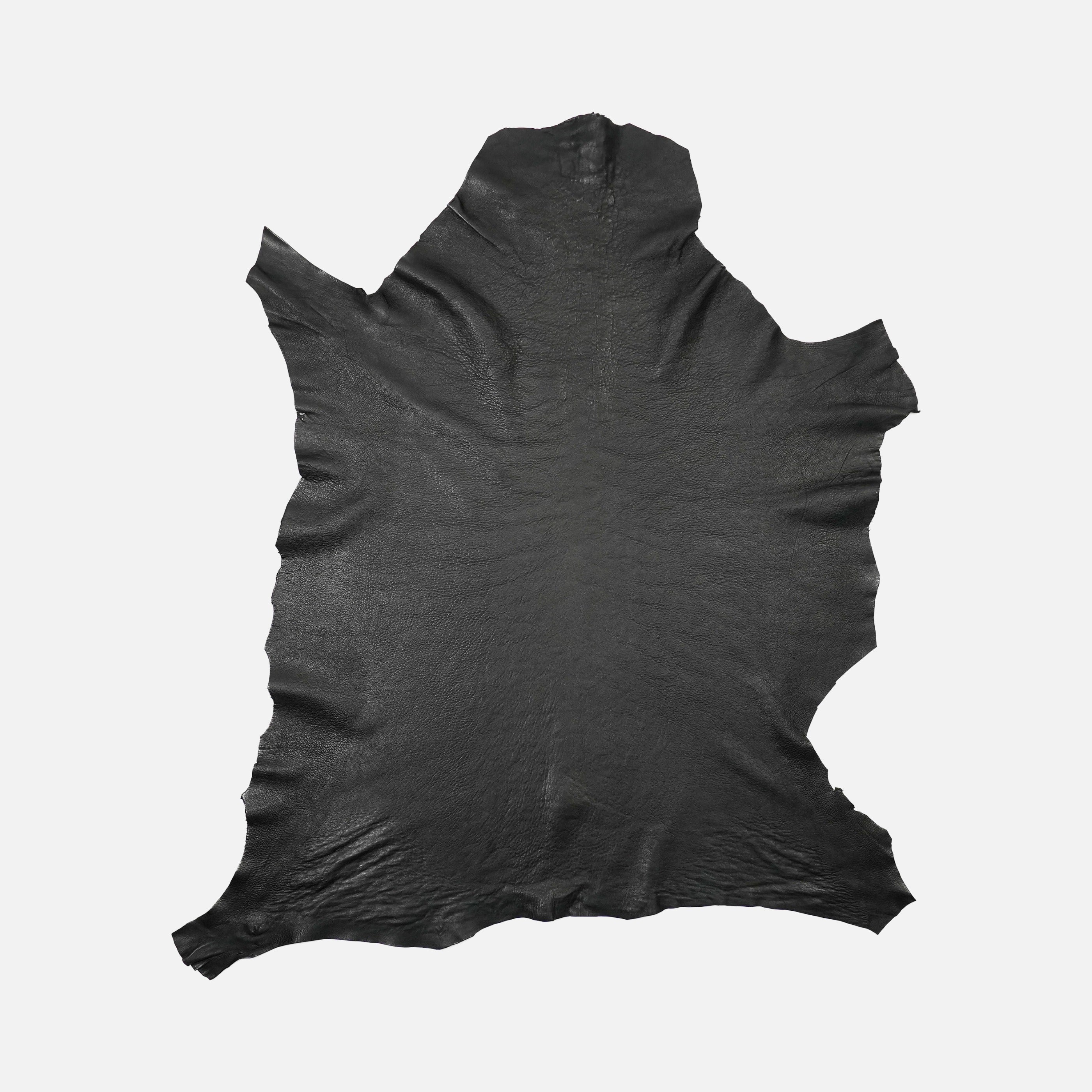 veg tan lambskin leather washed whole hide black