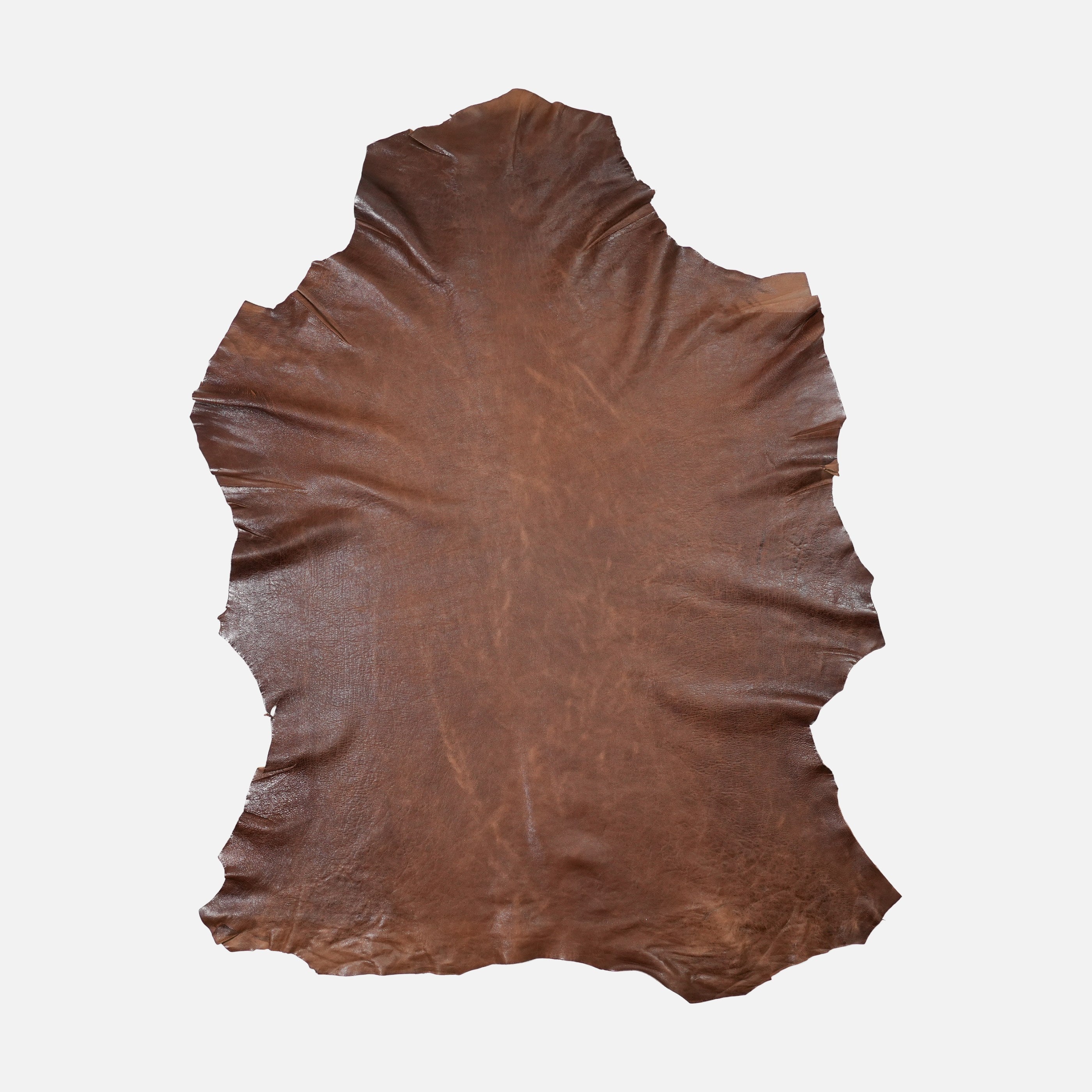 Veg Tan Lambskin Leather – Medium Brown, Pull-Up, Wrinkled