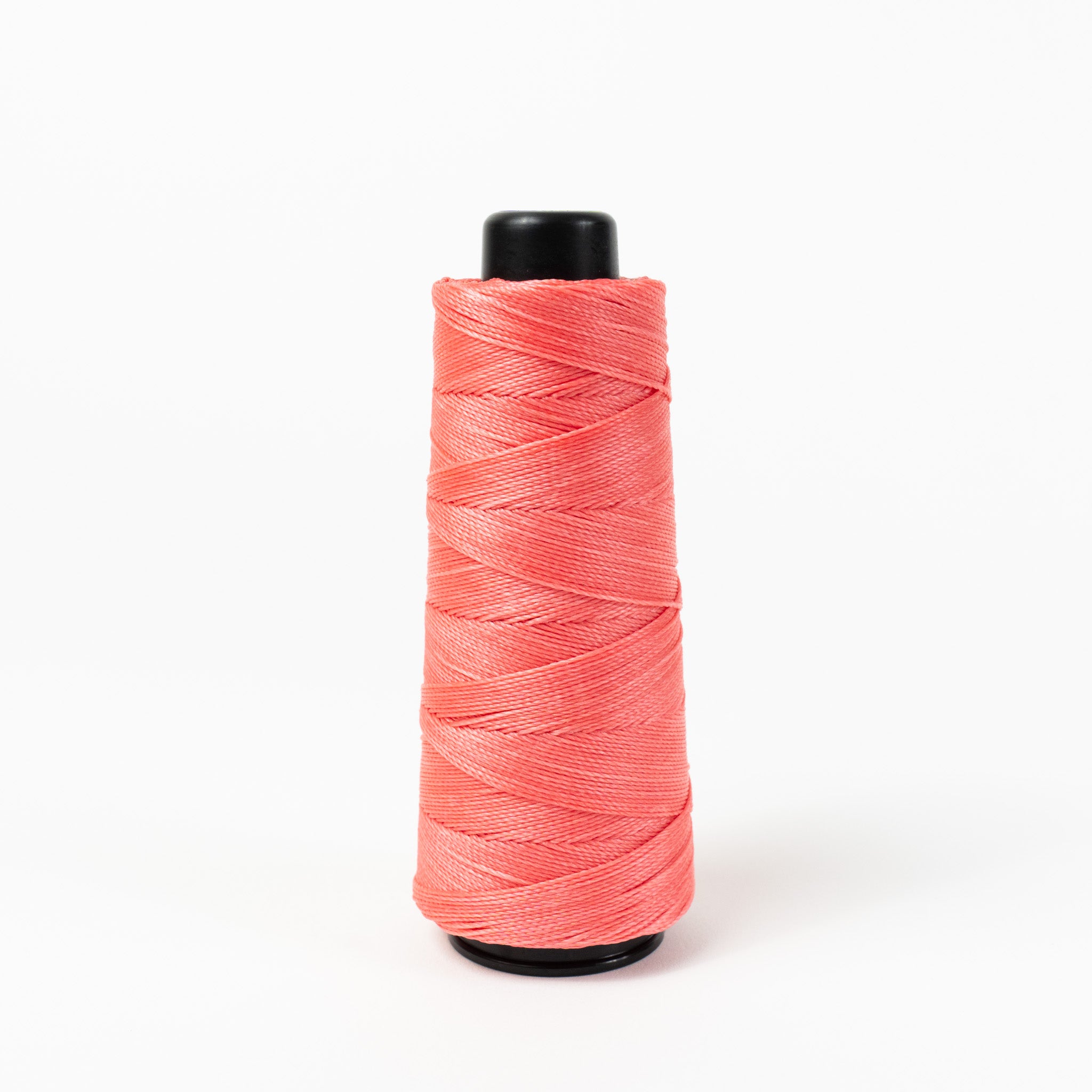 MBT coral pink waxed polyester thread, 200 meter spool