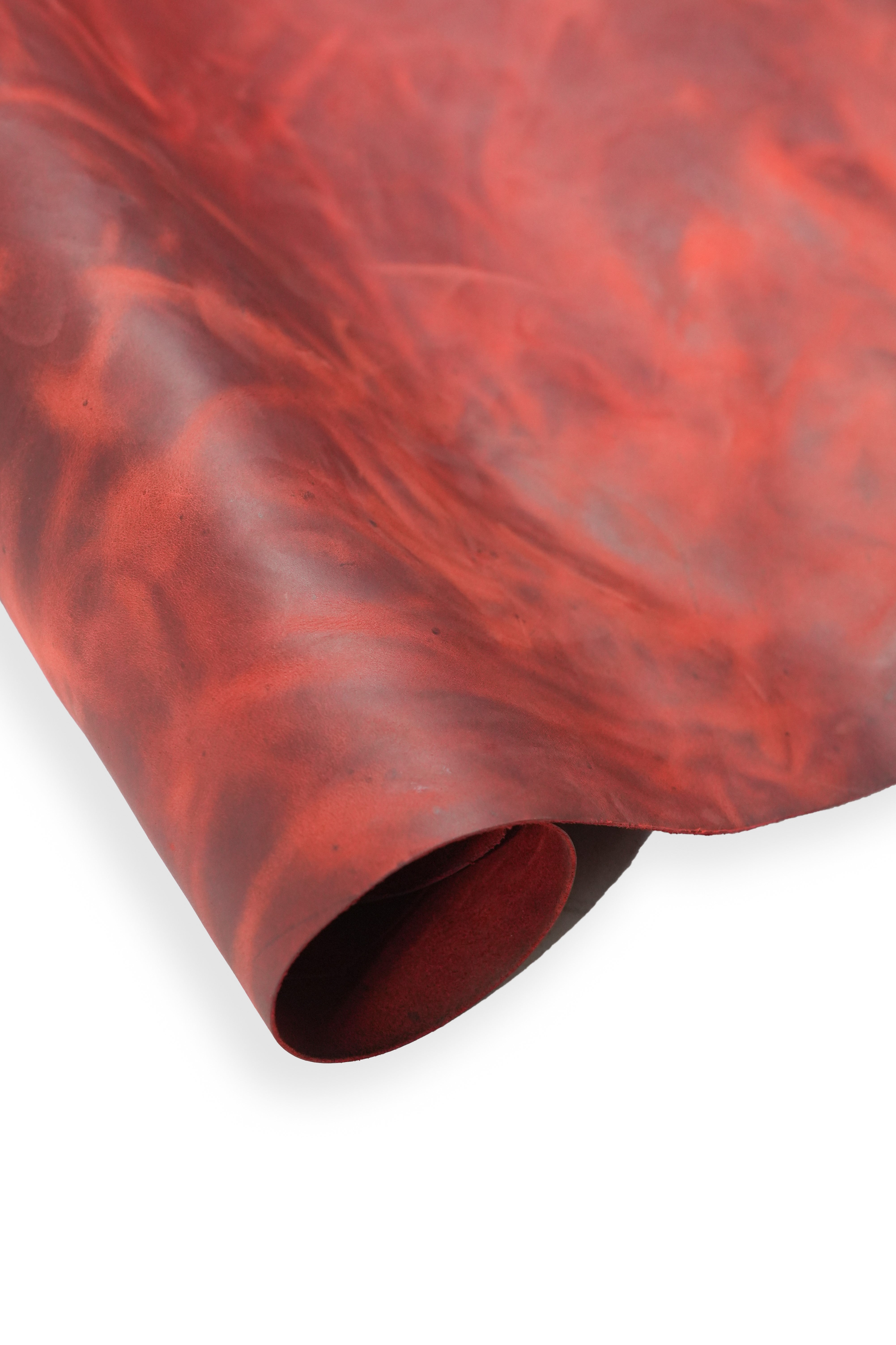 Crazy Horse Leather - Tornado Scarlet Red