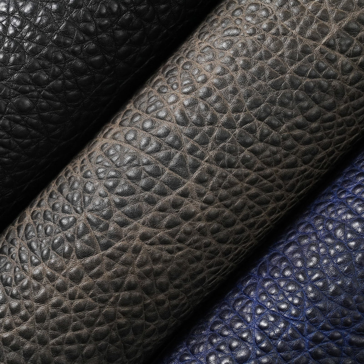 Bison Embossed Cowhide Leather Sides, 2.5-3 oz - Gray