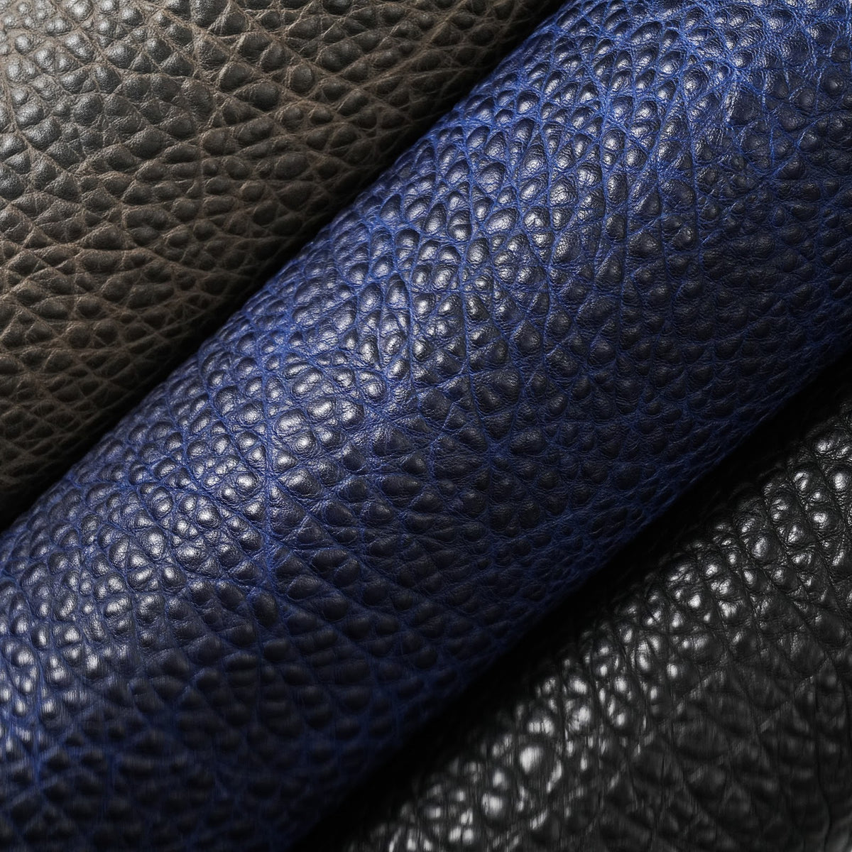 Bison Embossed Cowhide Leather Panels, 2.5-3 oz - Navy Blue