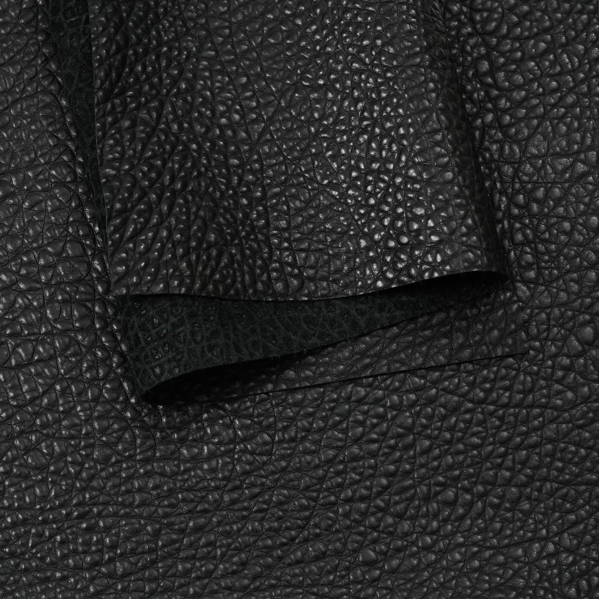 Bison Embossed Cowhide Leather Panels, 2.5-3 oz - Black