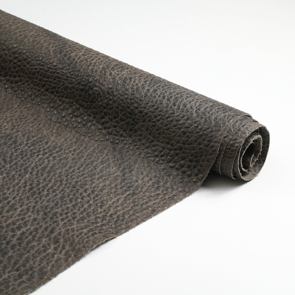 Bison Embossed Cowhide Leather Sides, 2.5-3 oz - Gray