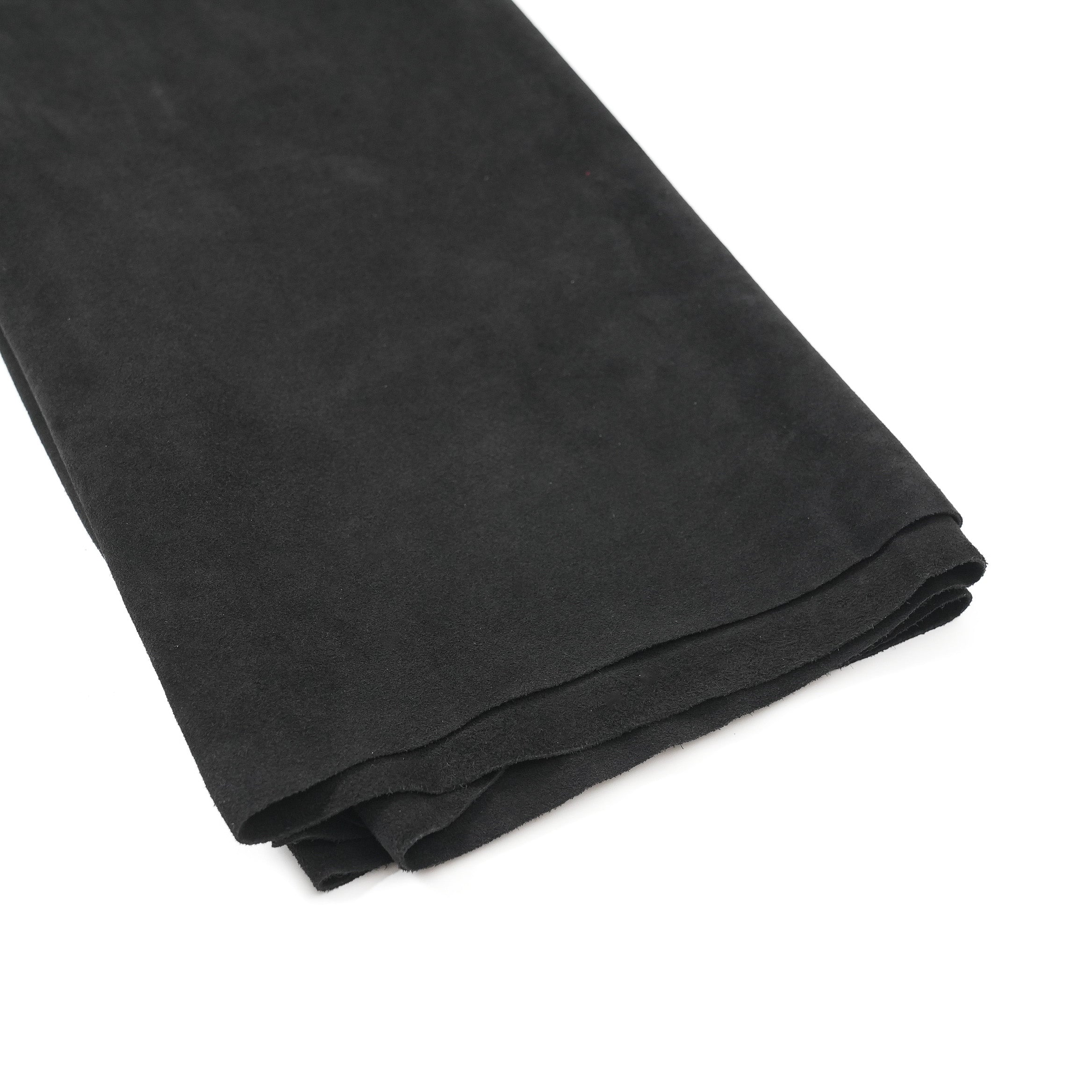 Italian Cowhide Suede Leather Hides - Black