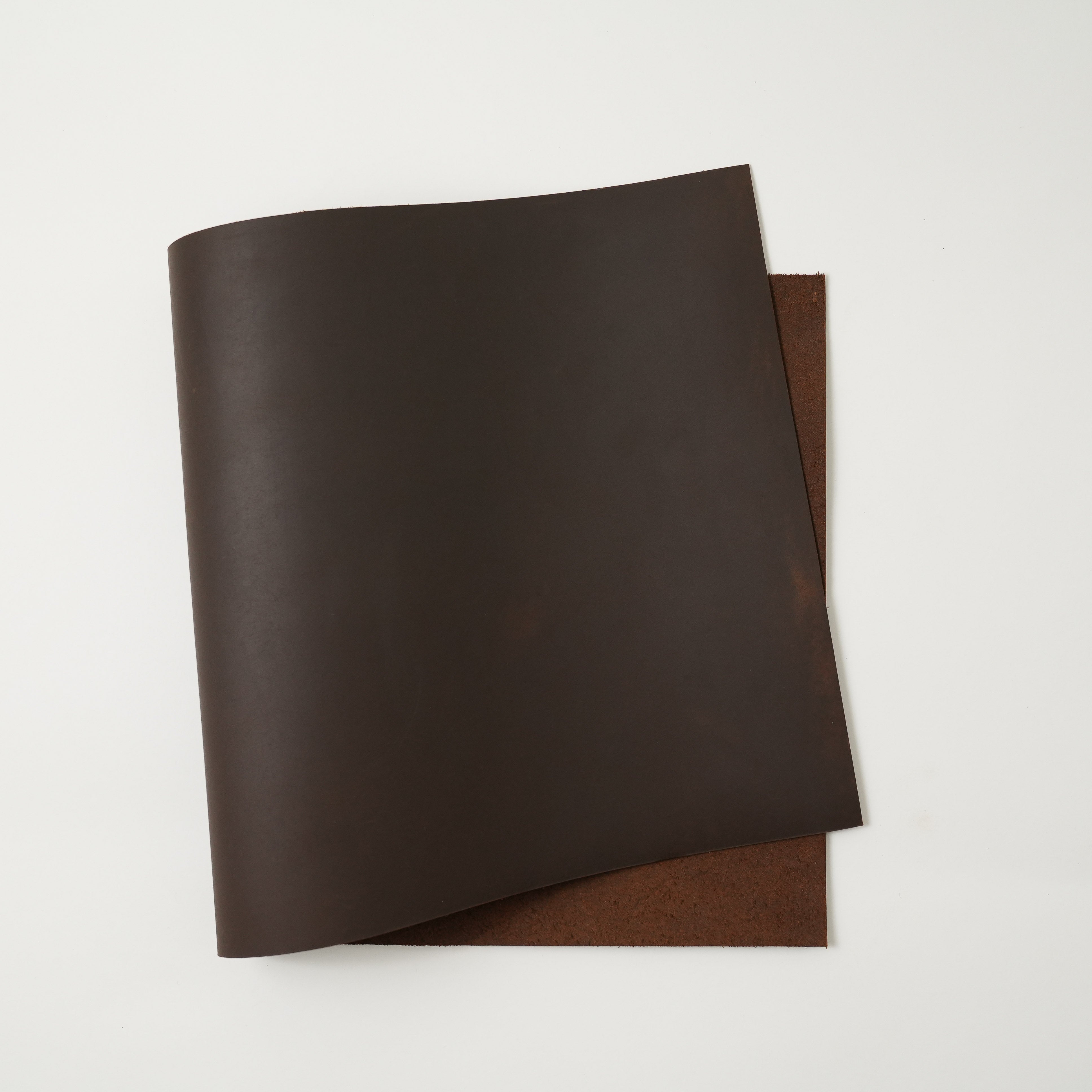 brown crazy horse leather top view