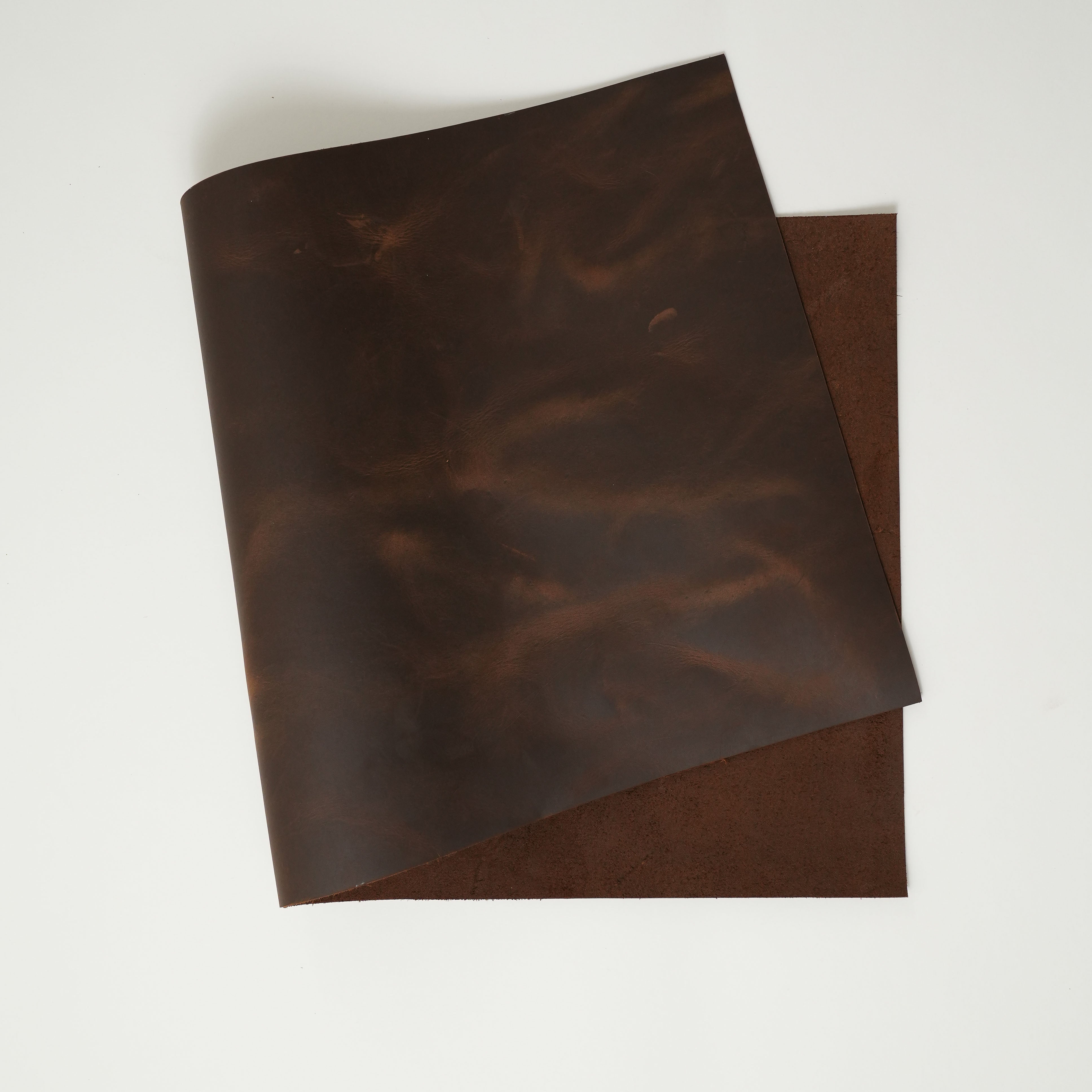 brown crazy horse leather from top view