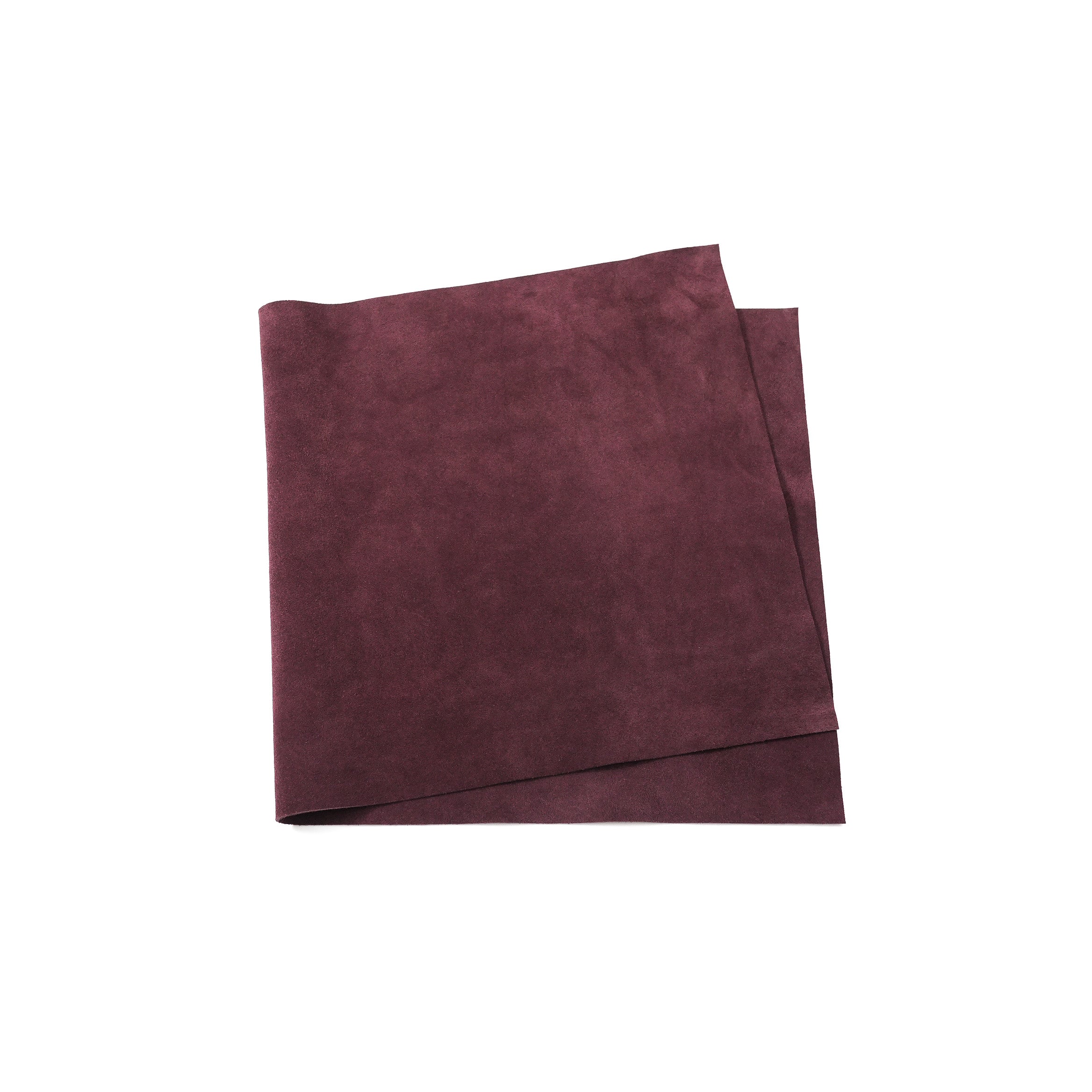 Italian Cowhide Suede Leather Panels - Burgundy