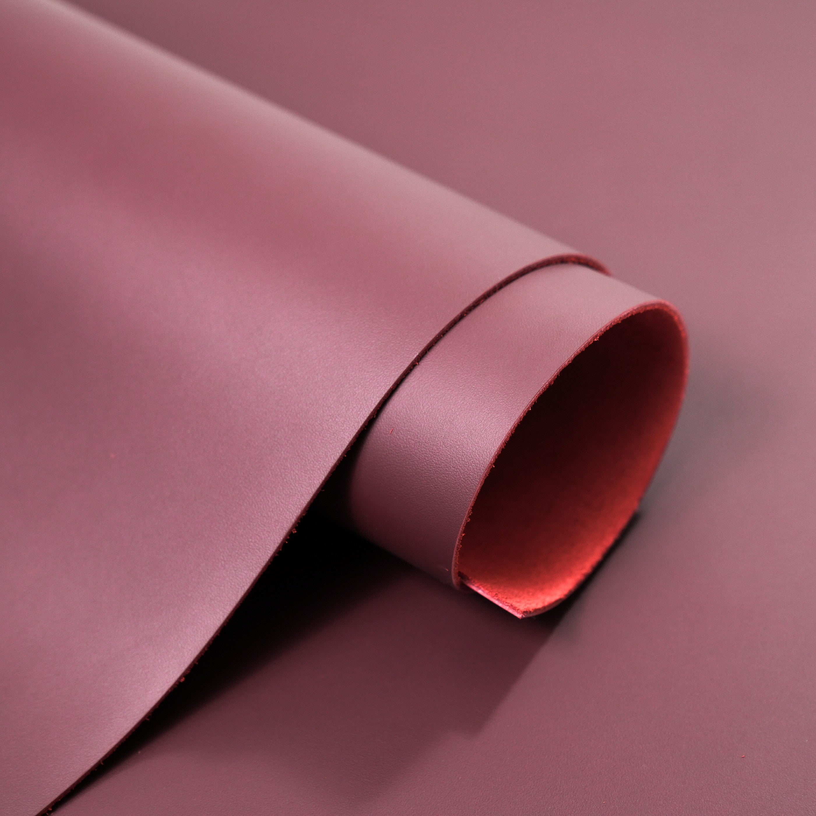 burgundy top grain premium italian leather rolled view