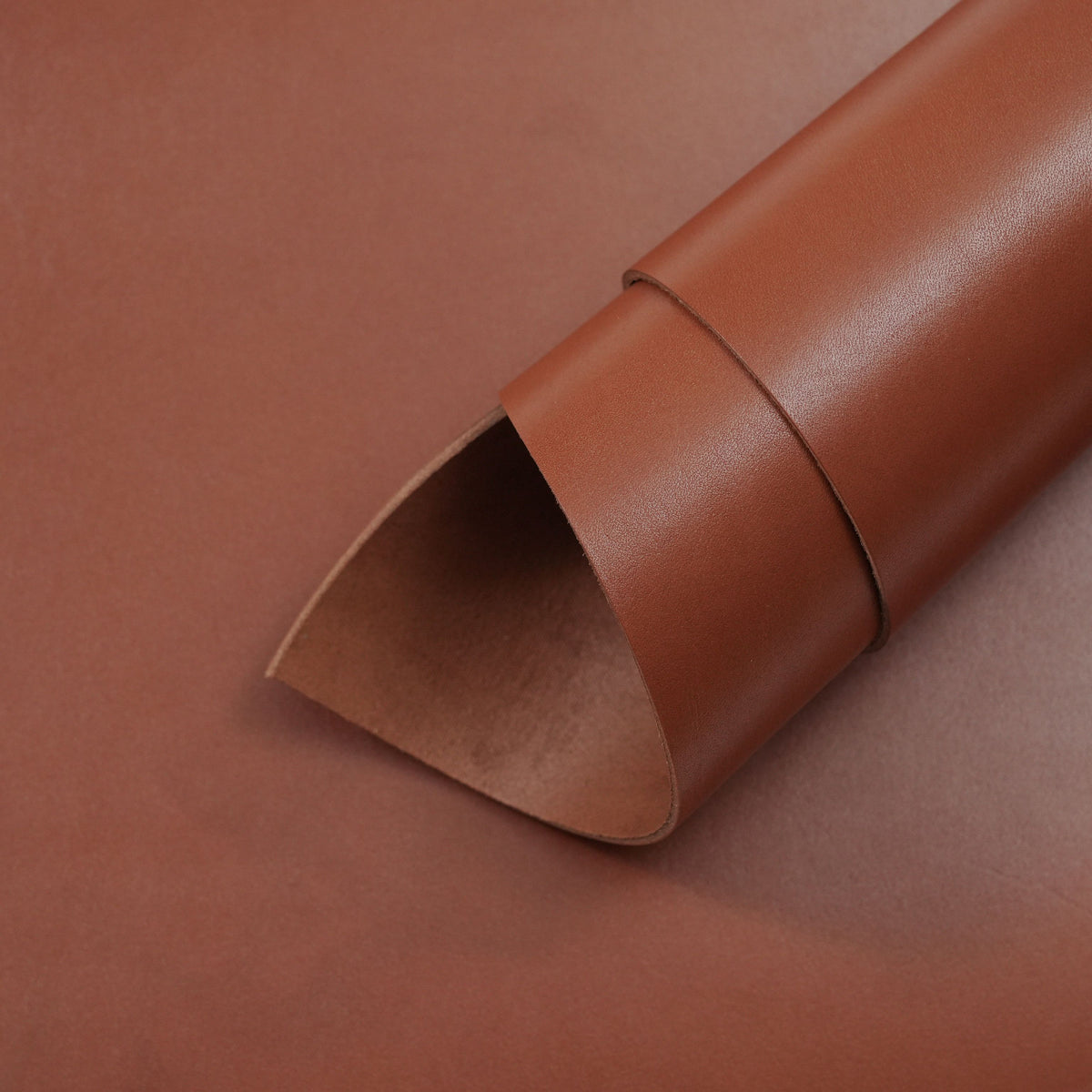 Dyed Veg Tan Leather Panels - Cognac Brown