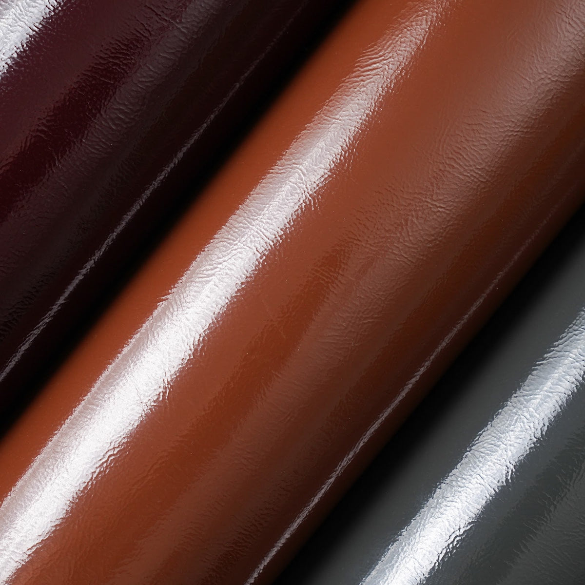 Crinkled Patent Leather Sides, 2.5-3 oz - Cognac Brown