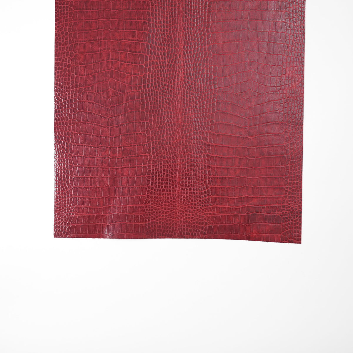 Crocodile Embossed Leather, 2.5–3 oz – Red