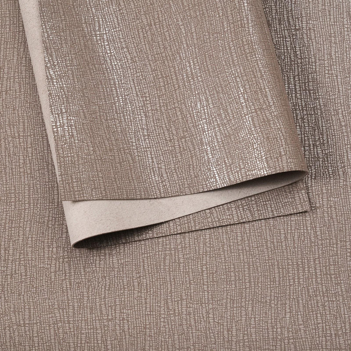 Lizard Embossed Cowhide Leather Panels, 3-3.5 oz - Taupe