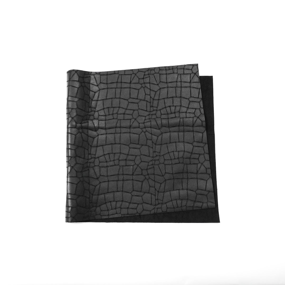 Mosaic Pattern Cowhide Leather Panels, Laser Engraved, 3-3.5 oz - Black