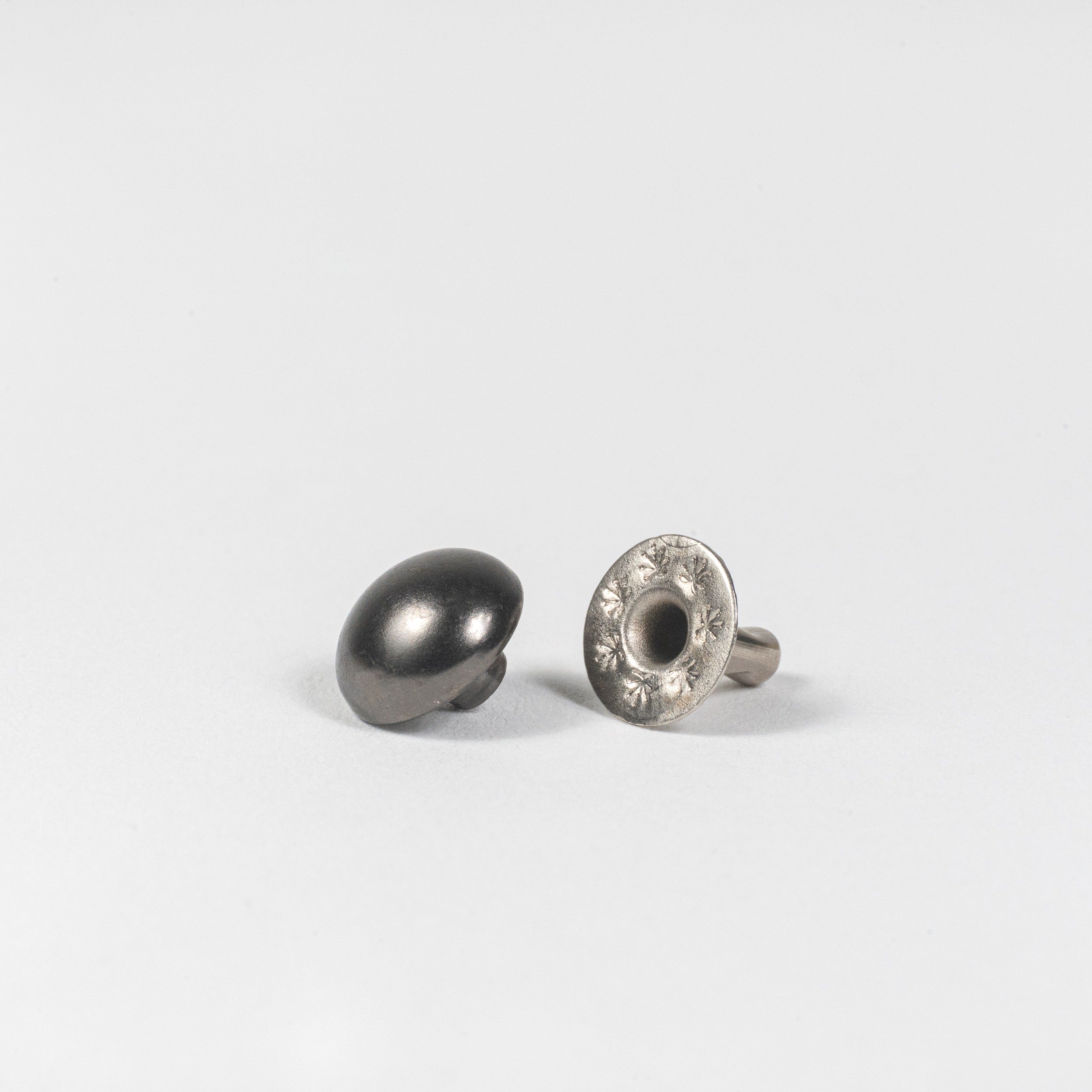 gunmetal domed rivet angle view