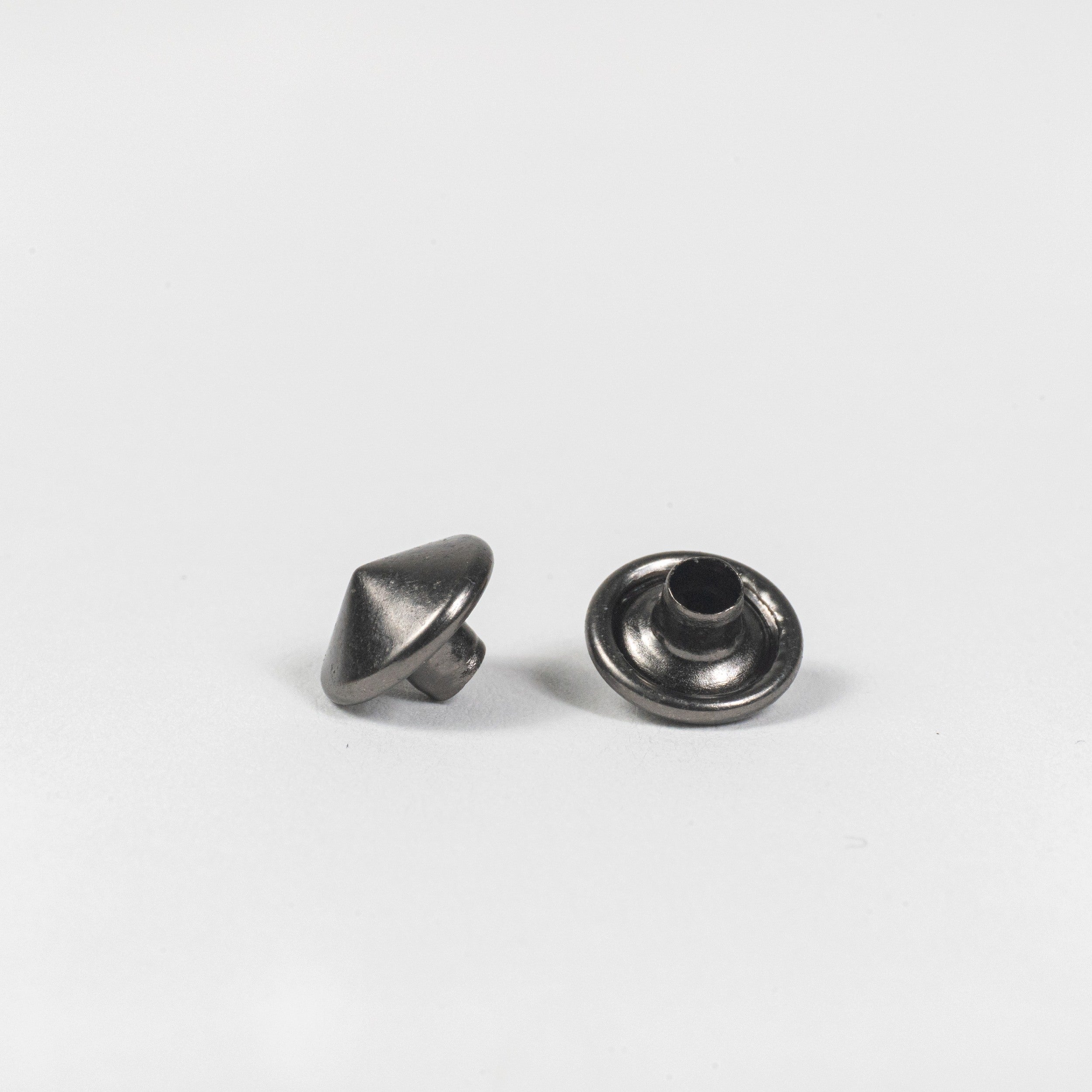 gunmetal spike rivet cap front view
