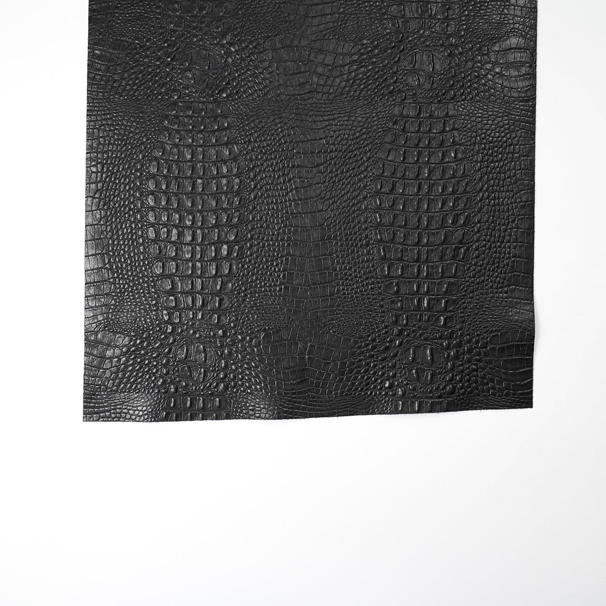 Hornback Crocodile Embossed Leather, 2.5-3 oz - Black