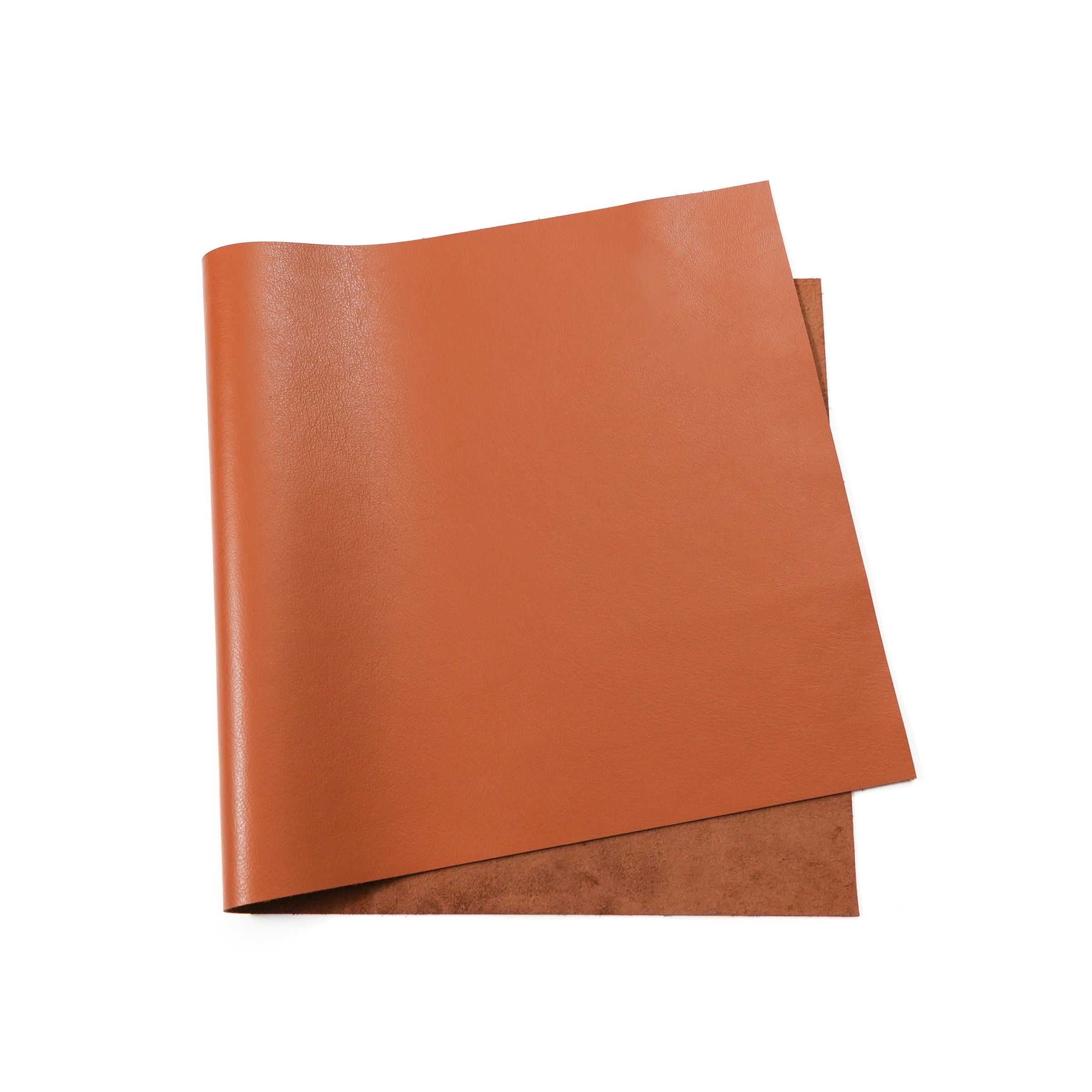 italian nappa calfskin leather panel cognac brown color