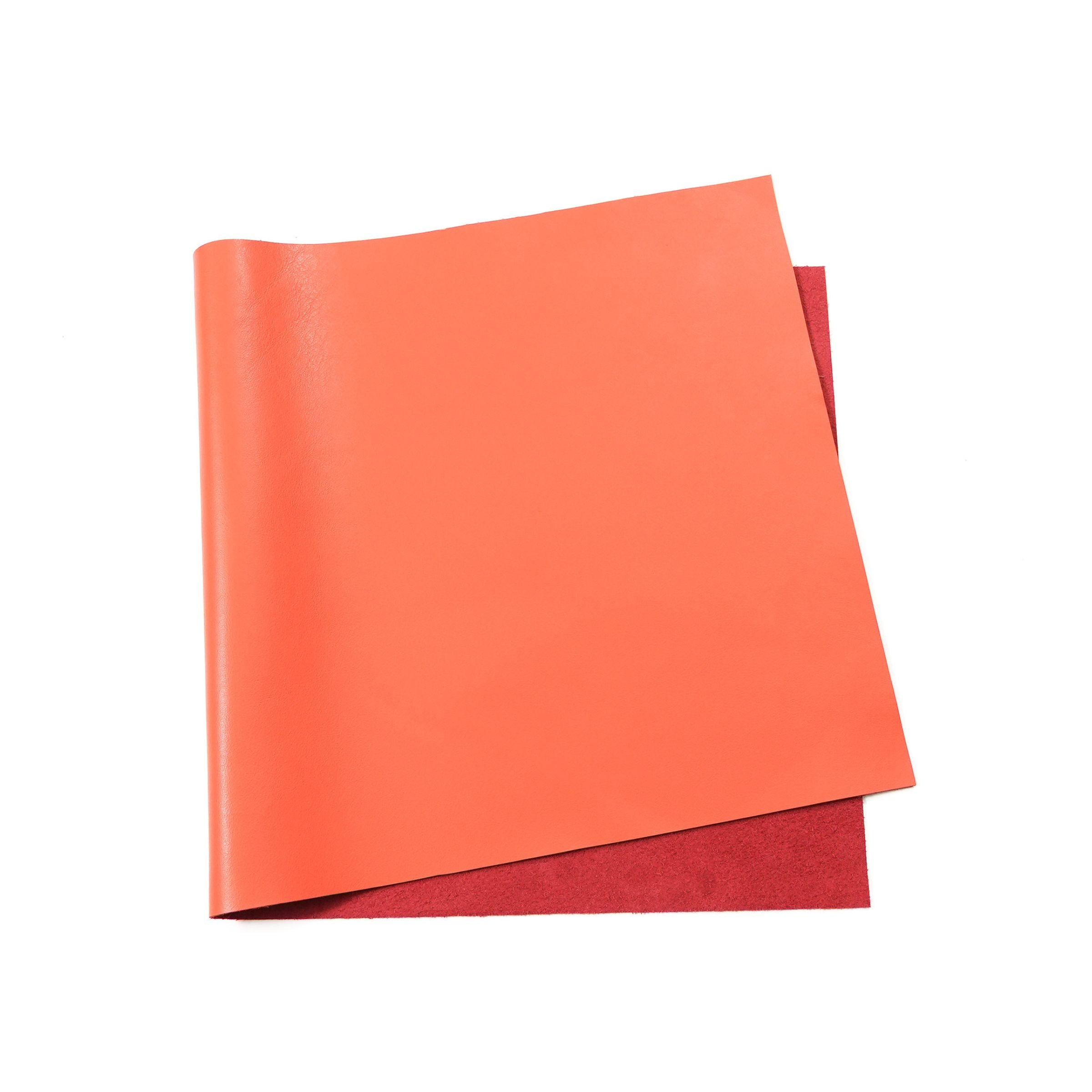 Italian nappa calfskin leather panel orange color