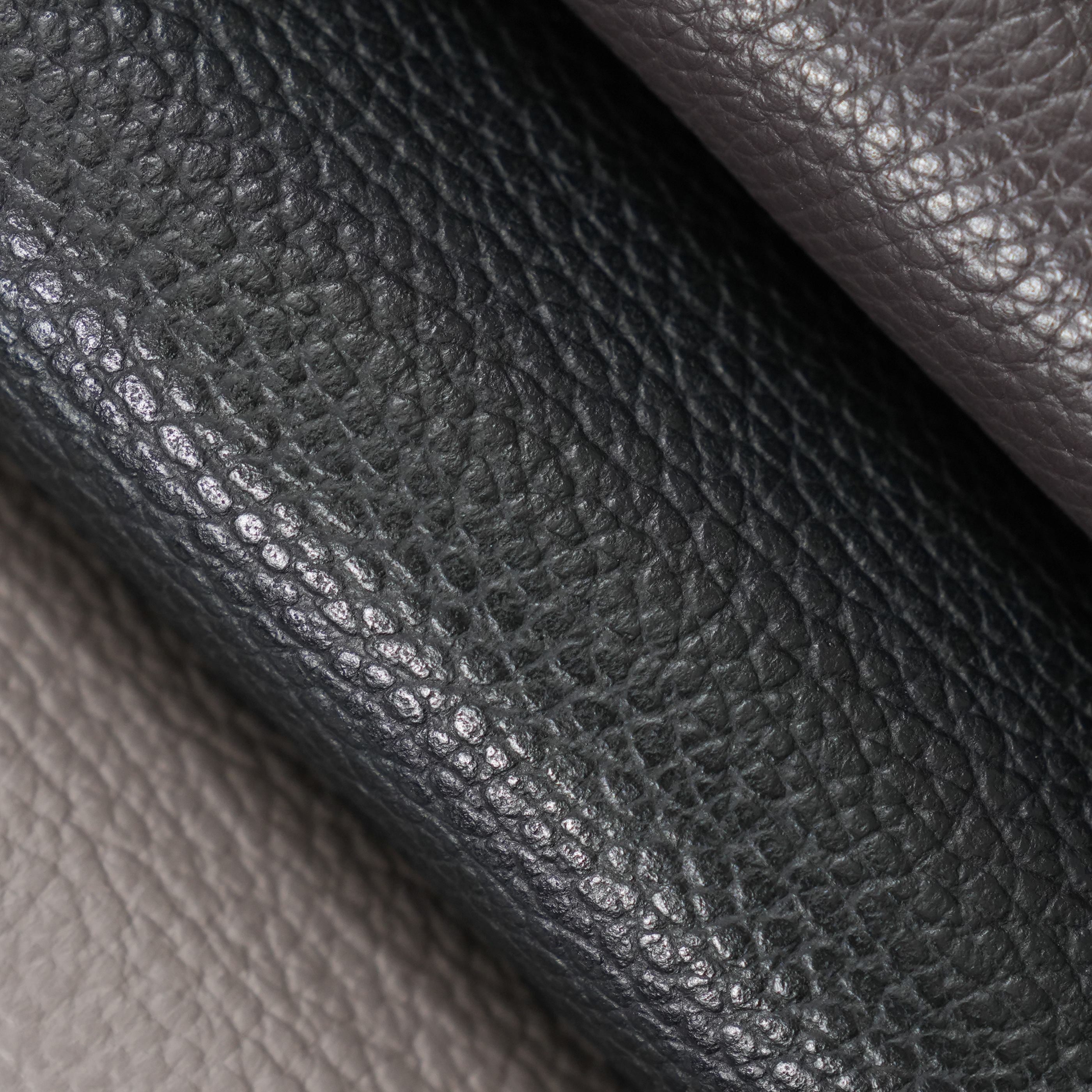 Italian Pebble Grain Leather Panels - Black