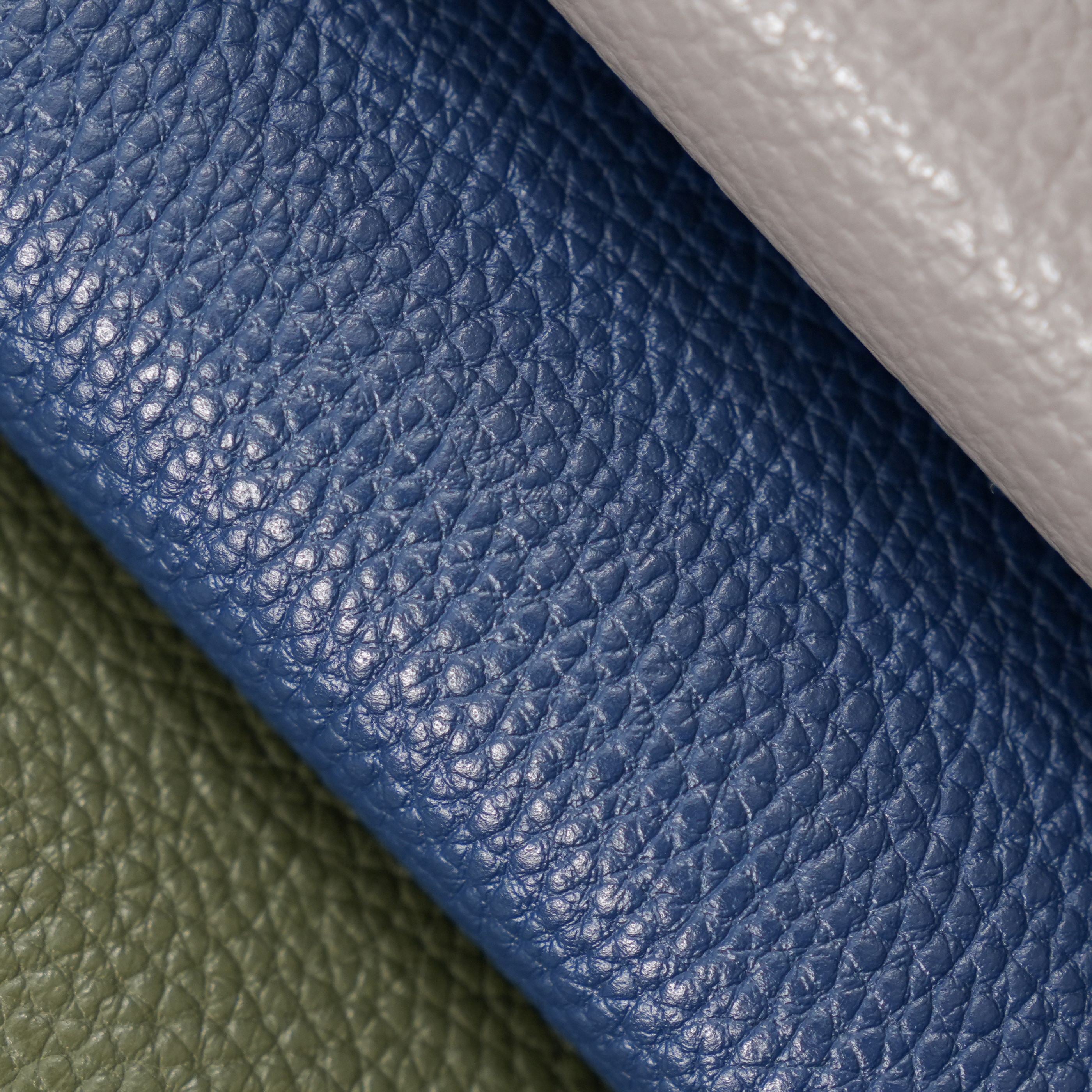Italian Pebble Grain Leather Panels - Navy Blue