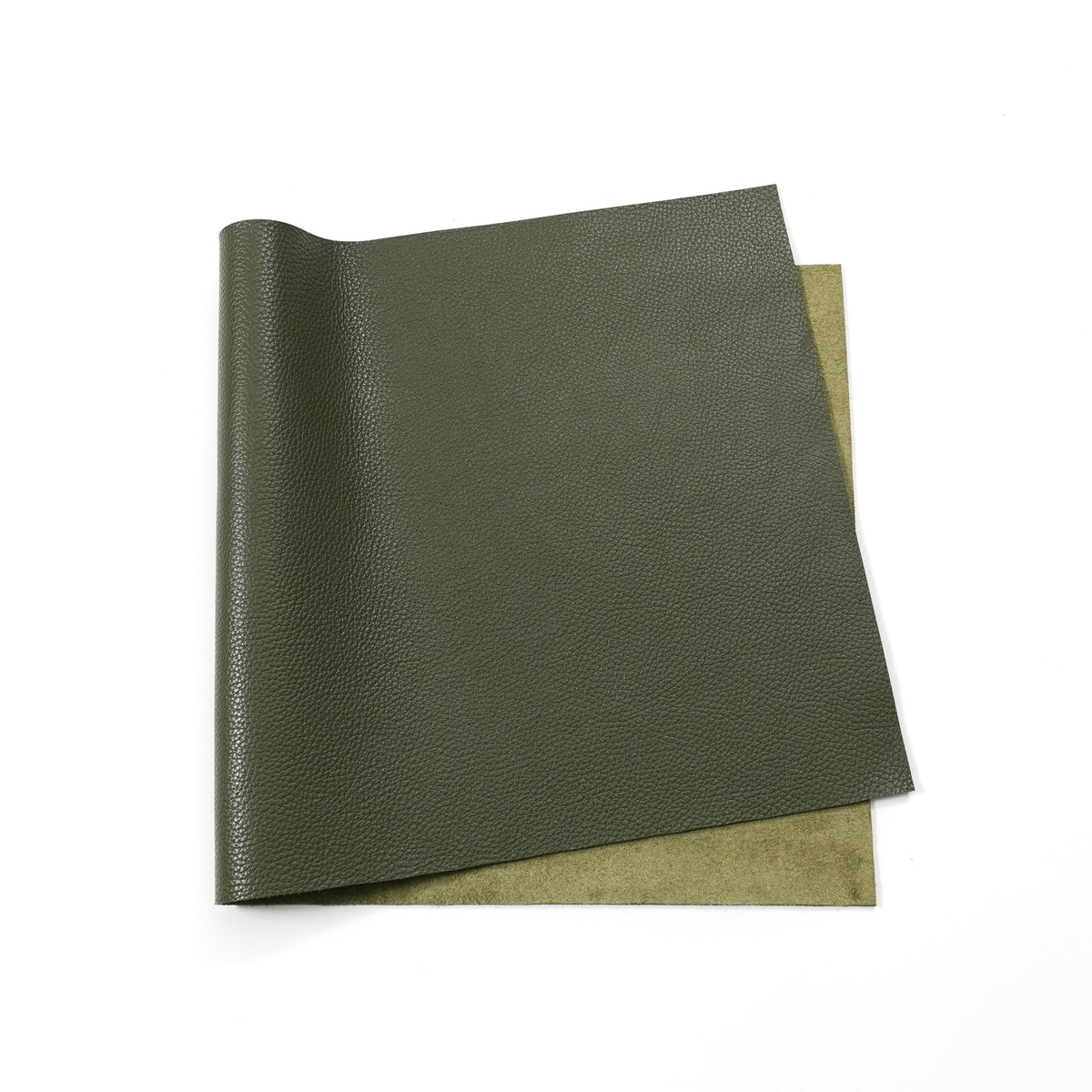 Italian Pibble Italian Pebble Grain Leather Panels in Olive Green | Gazana Leather