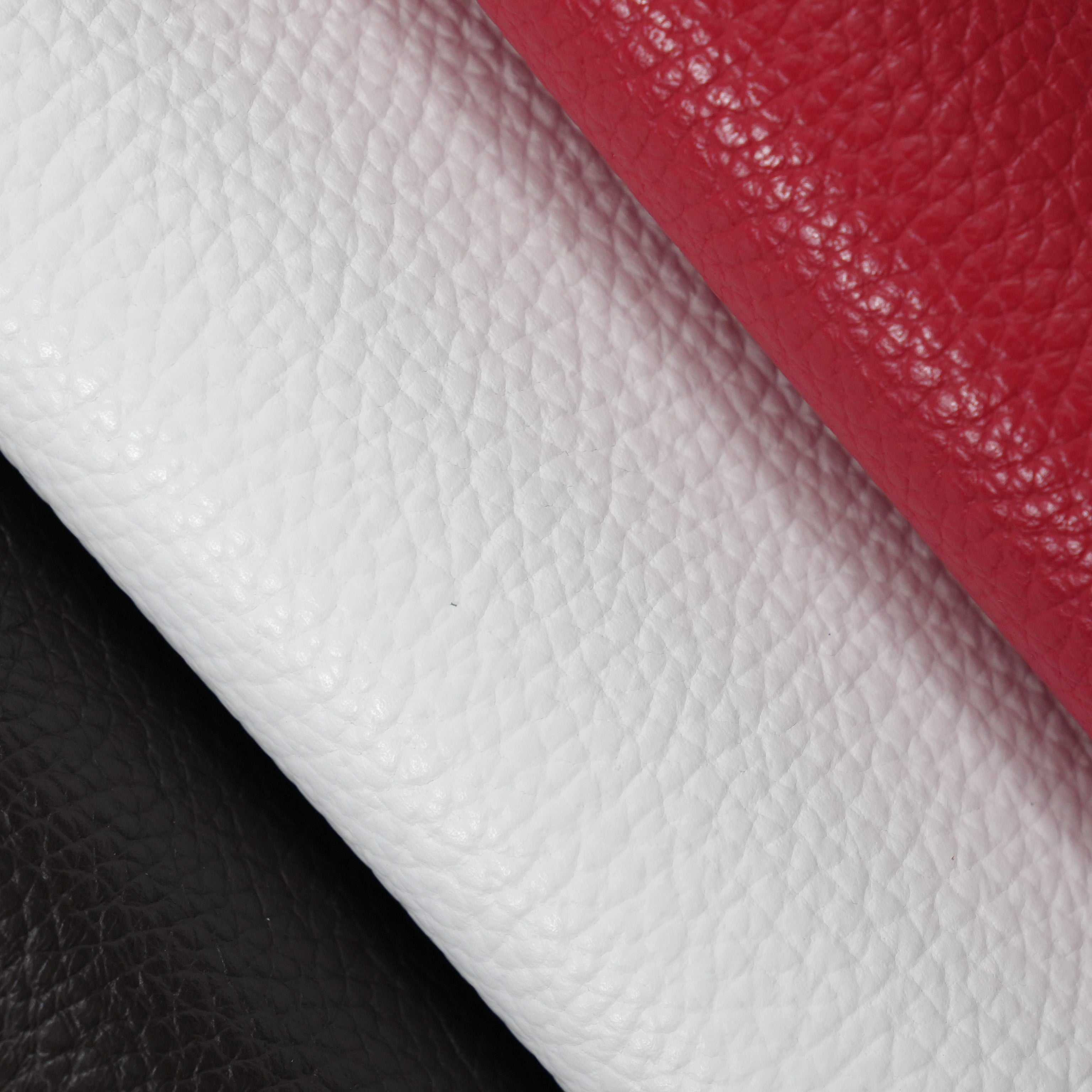 Italian Pebble Grain Leather Panels - White