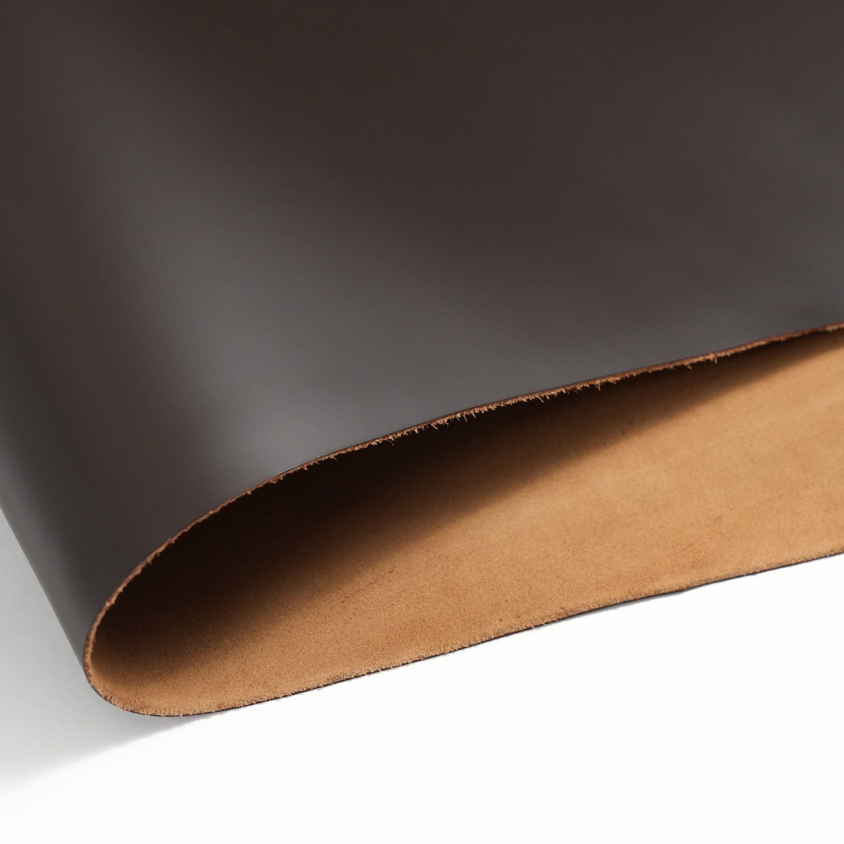 italian smooth leather sides brown rolled sheet front angle