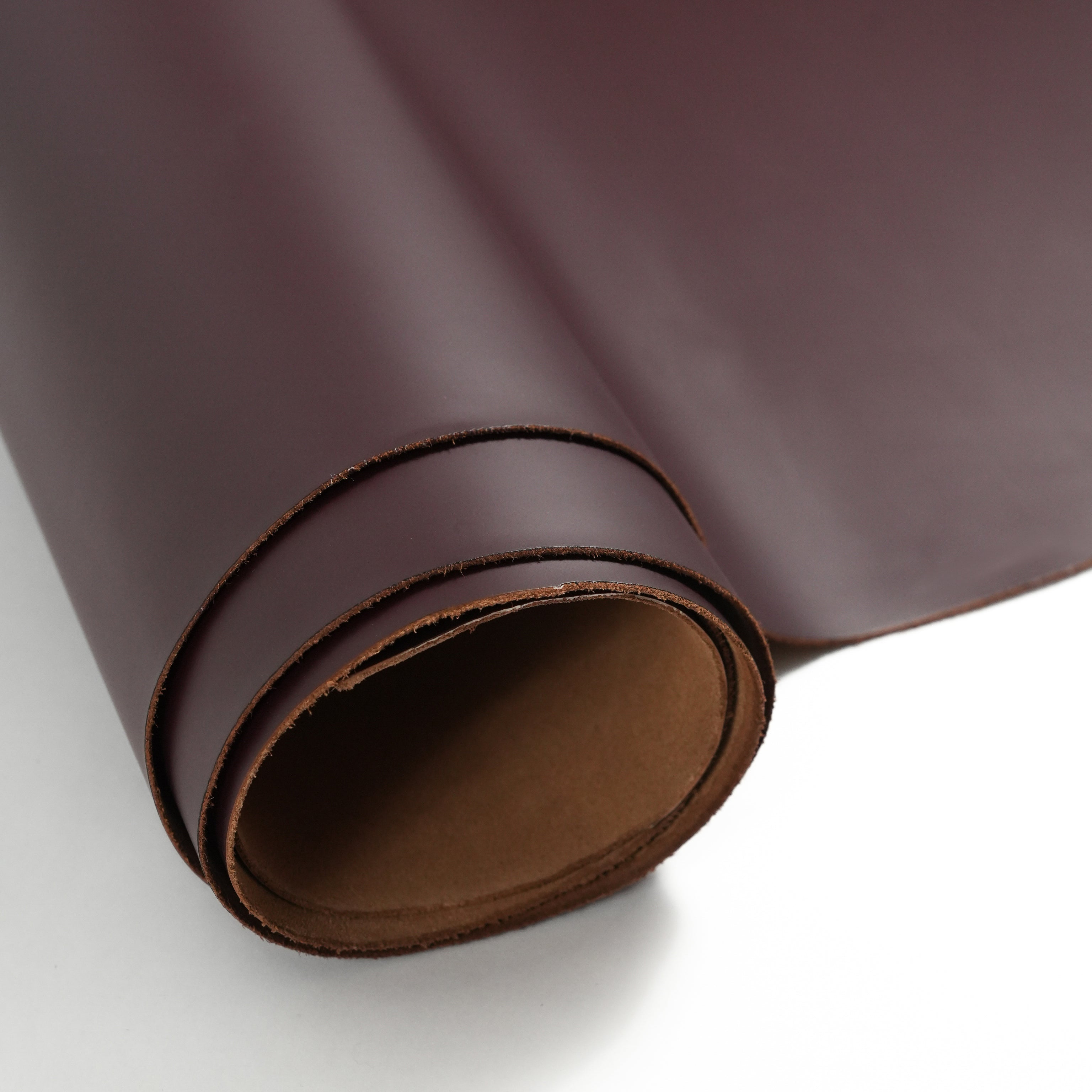 italian smooth leather sides burgundy flat sheet top view