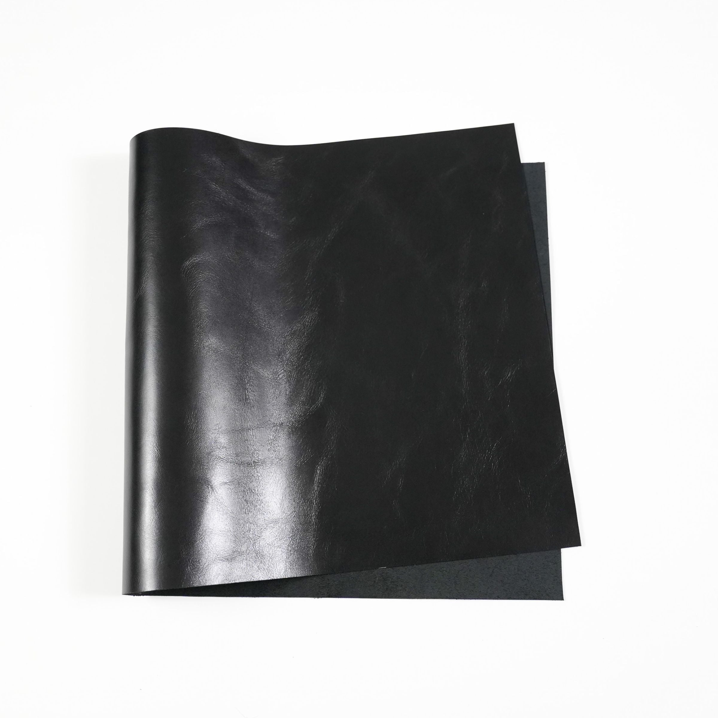 italian top grain glossy leather panel black