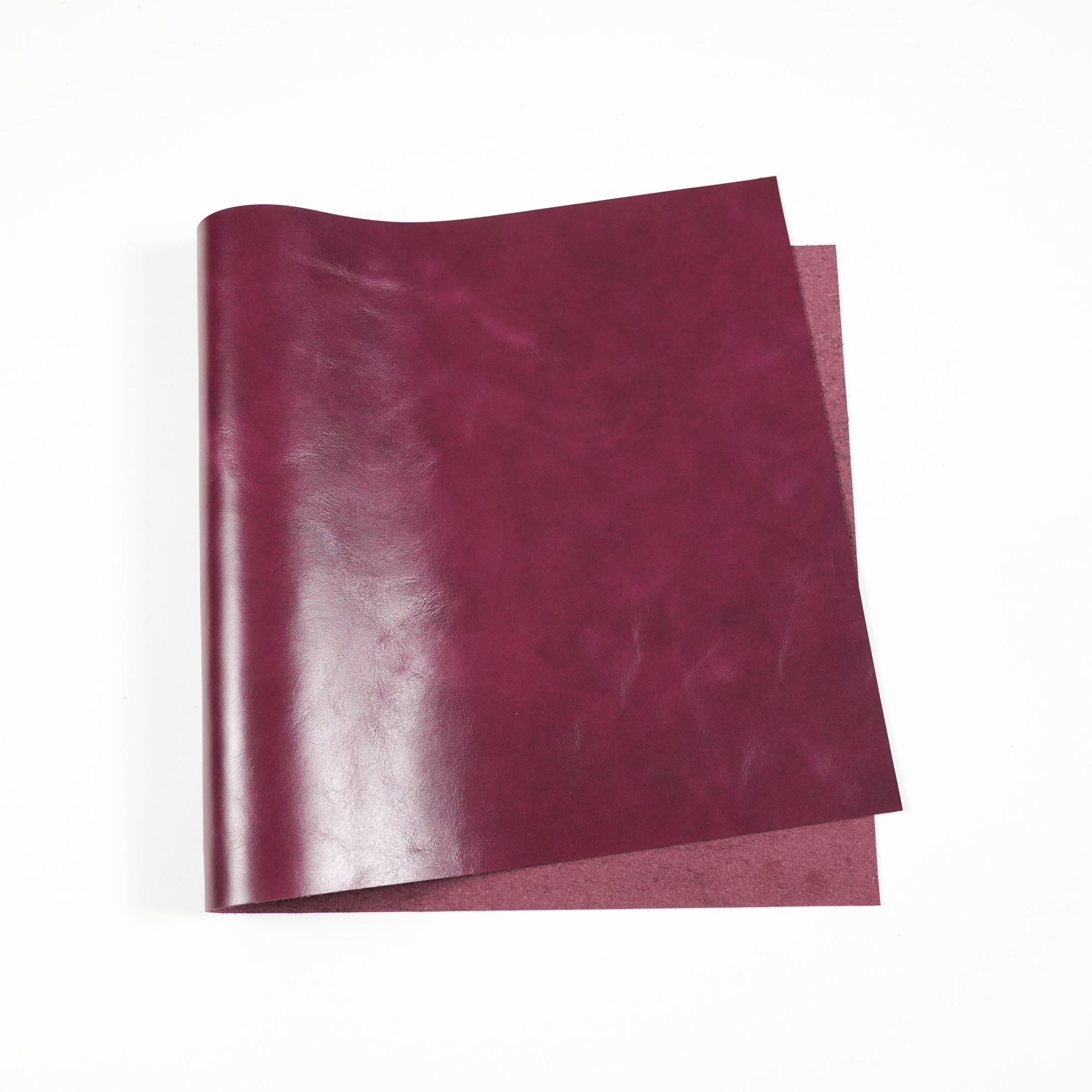 Italian Top Grain Smooth Glossy Leather Panels – Burgundy