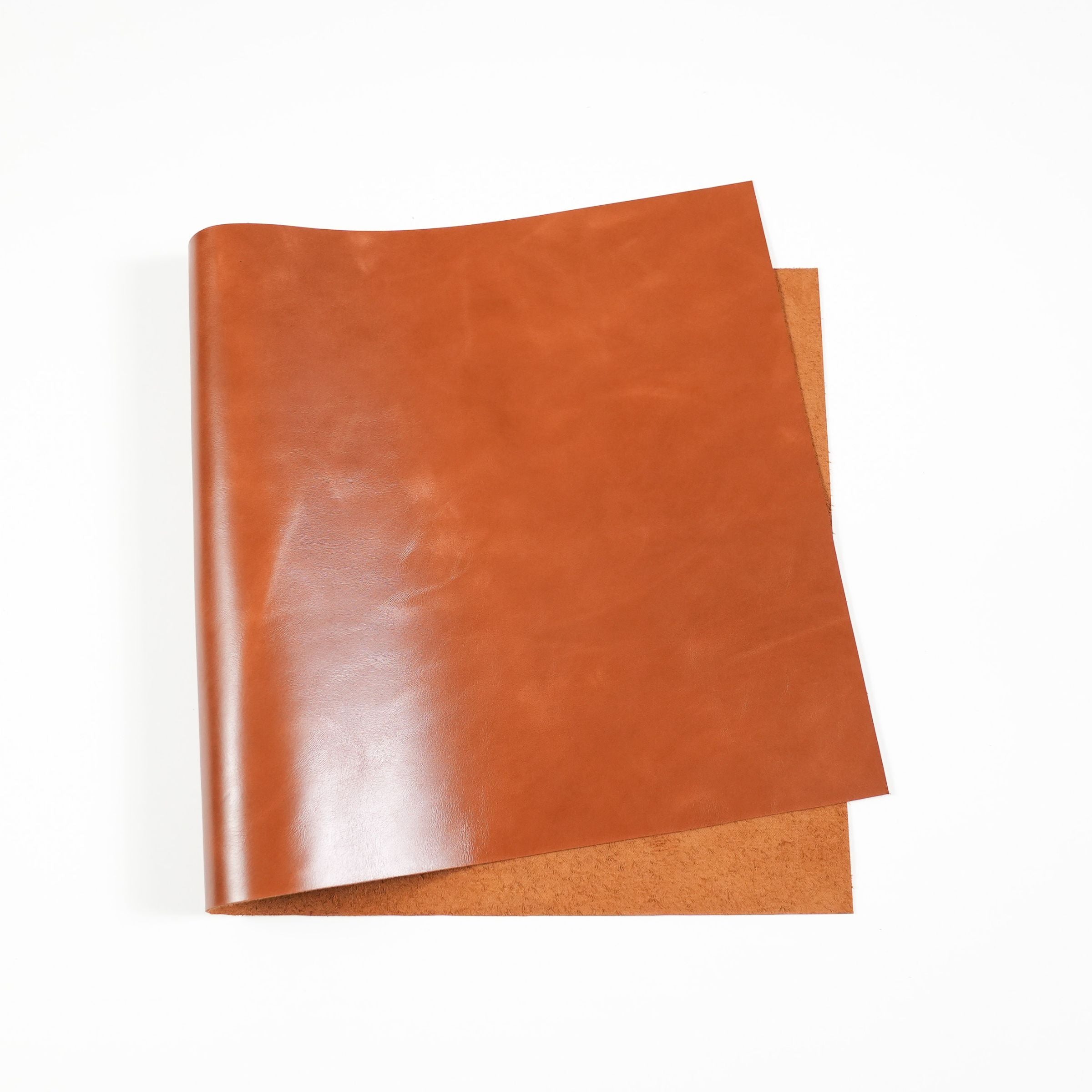 italian top grain glossy leather panel cognac brown