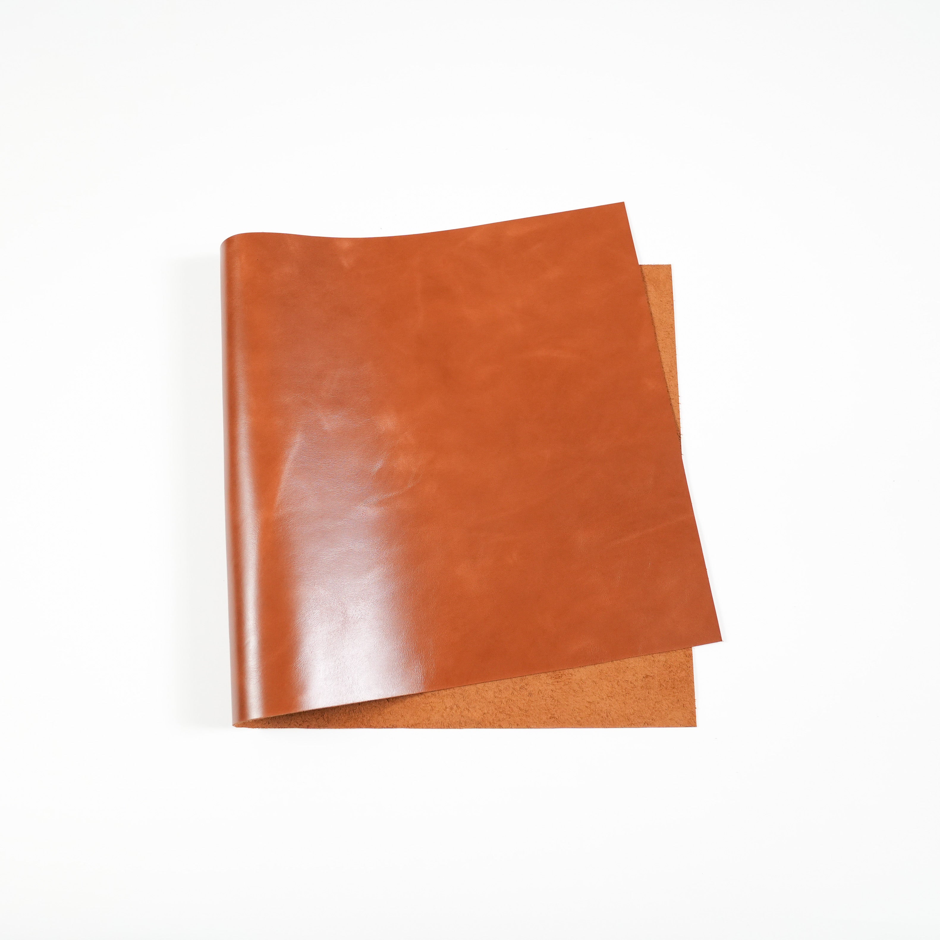 Italian Top Grain Glazed Leather Panels – Cognac Brown