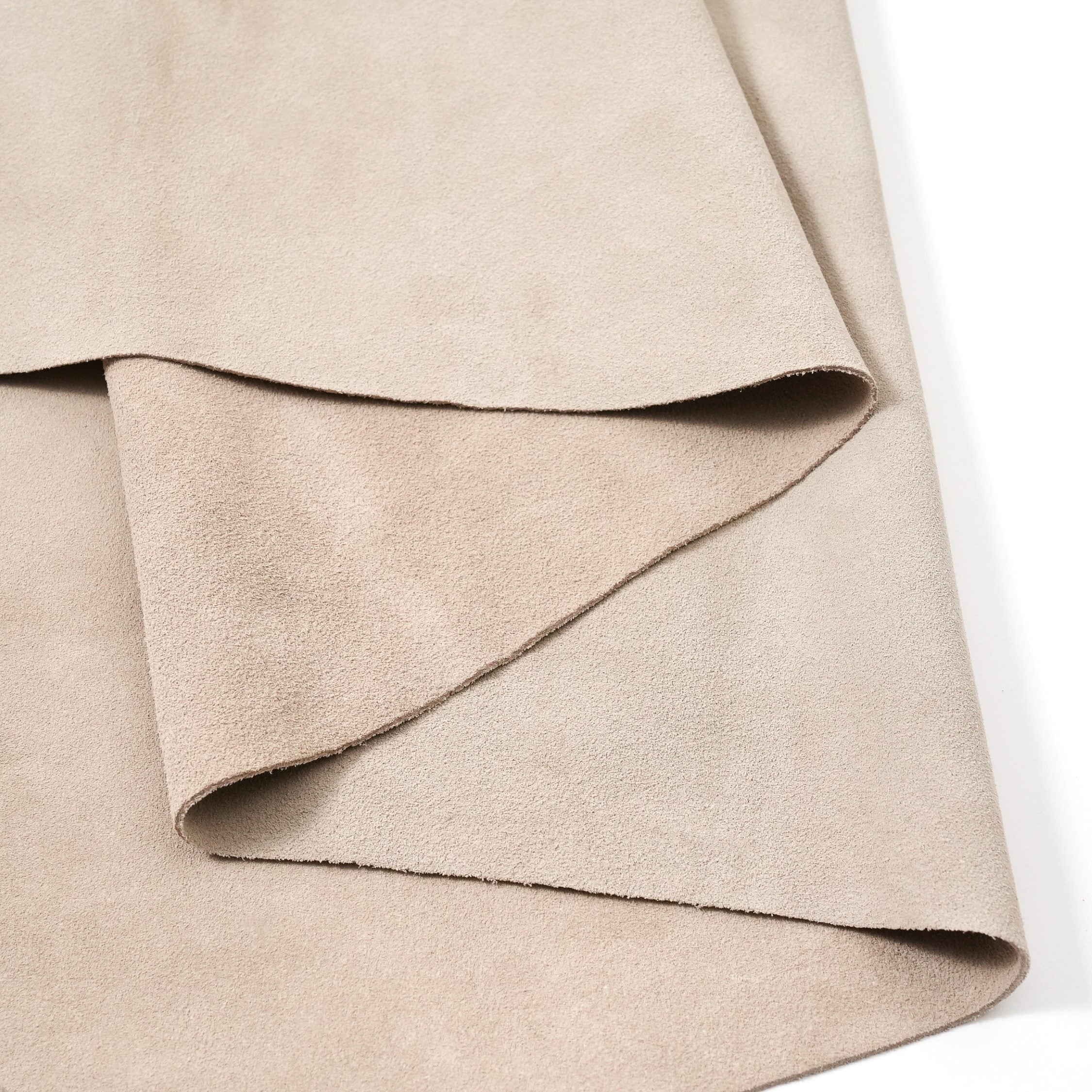 Italian Cowhide Suede Leather Hides - Light Beige