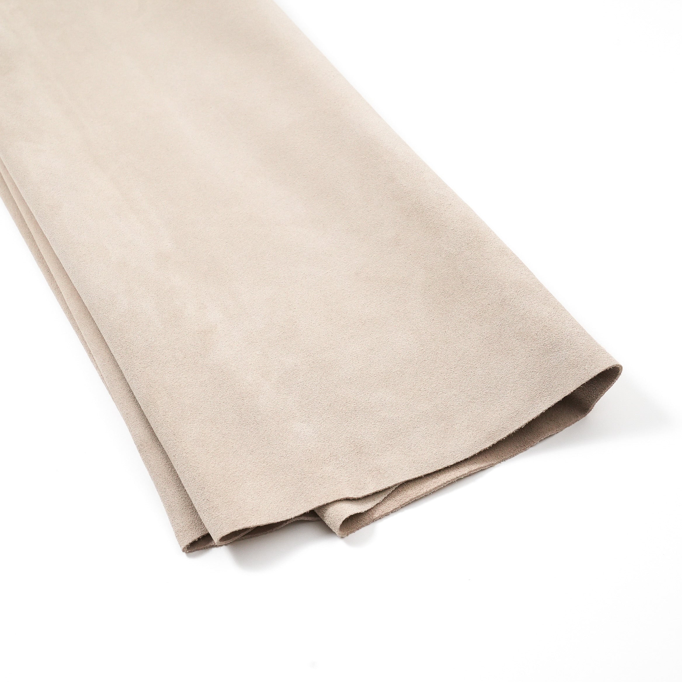 Italian Cowhide Suede Leather Hides - Light Beige