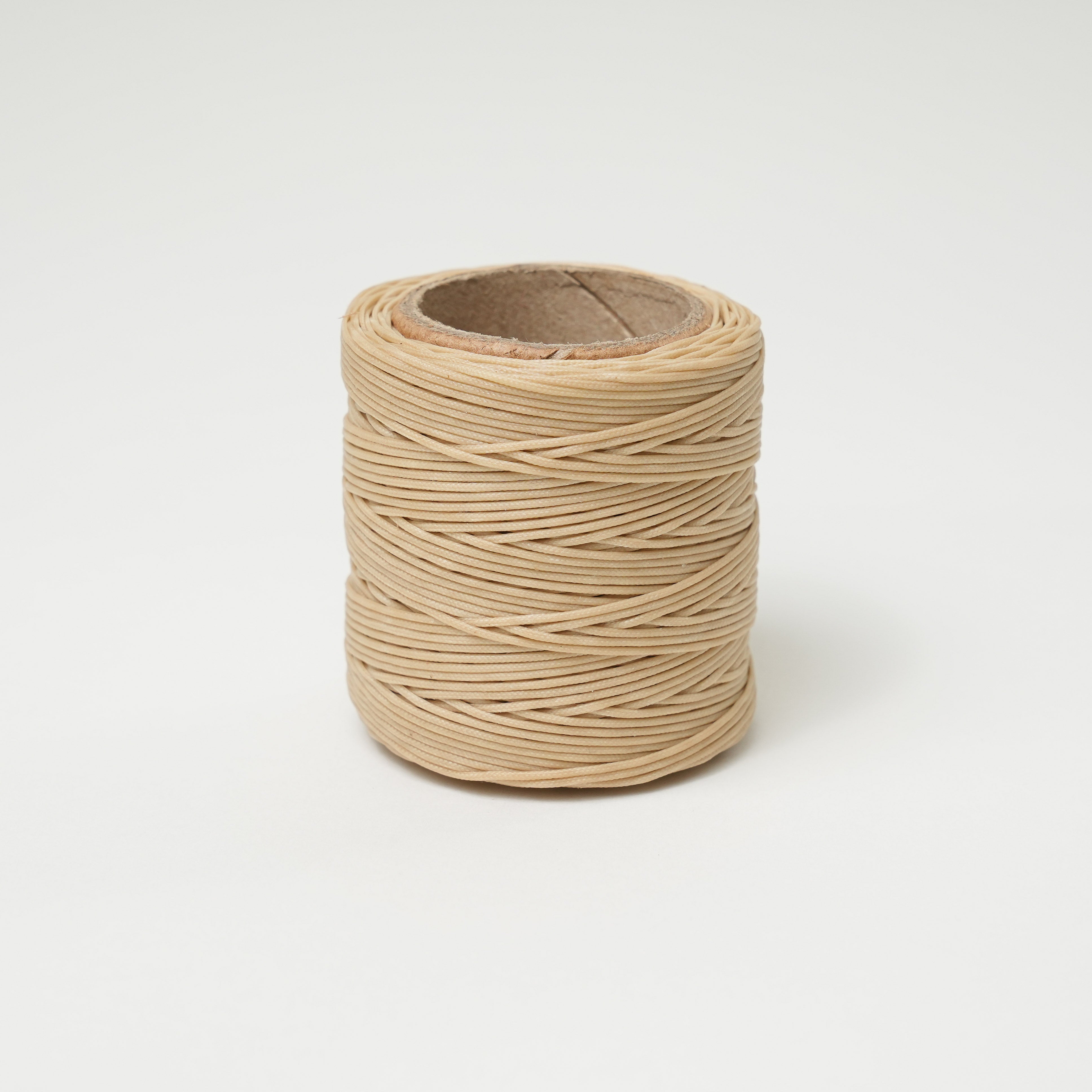 maine thread braided waxed cord spool beige