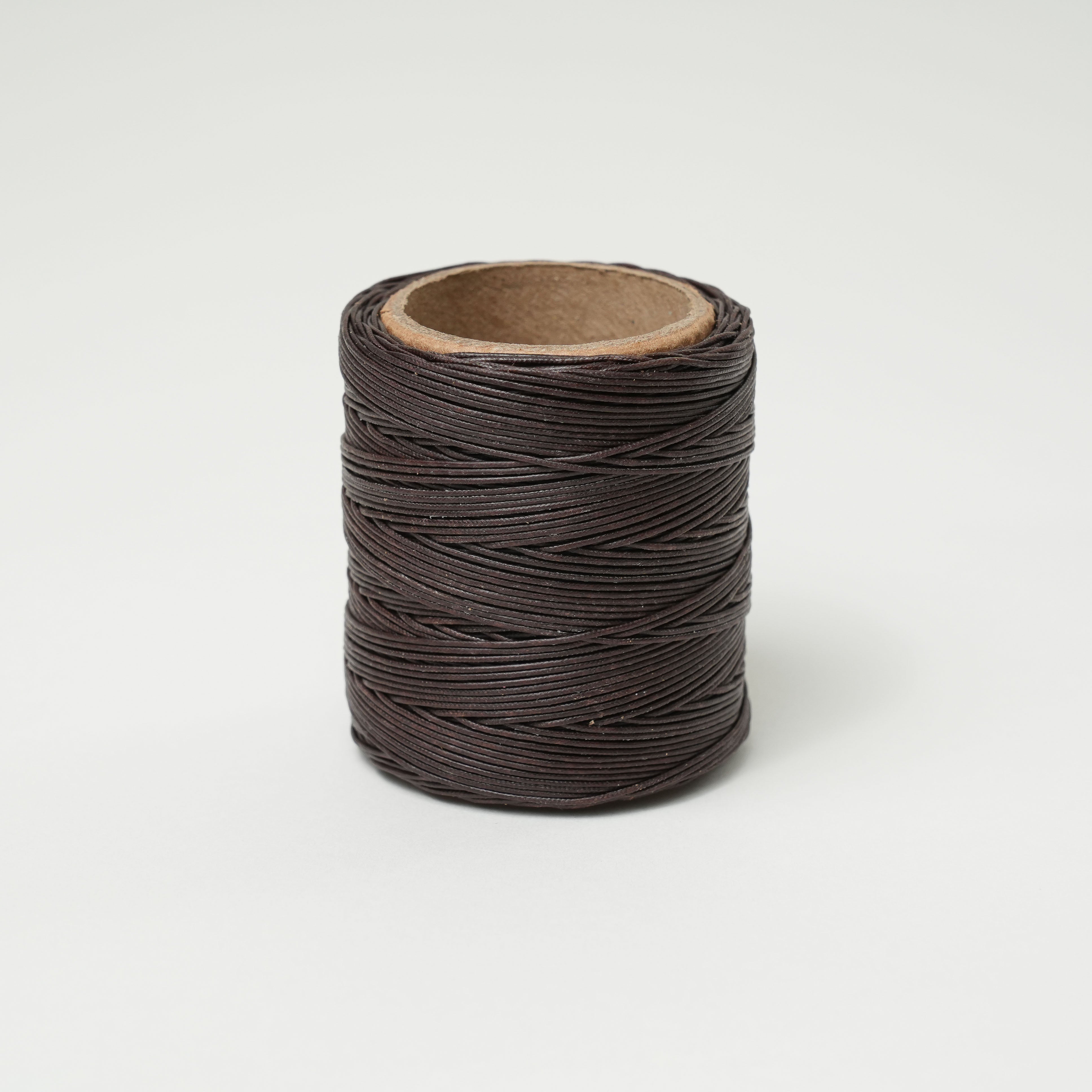 maine thread braided waxed cord spool brown