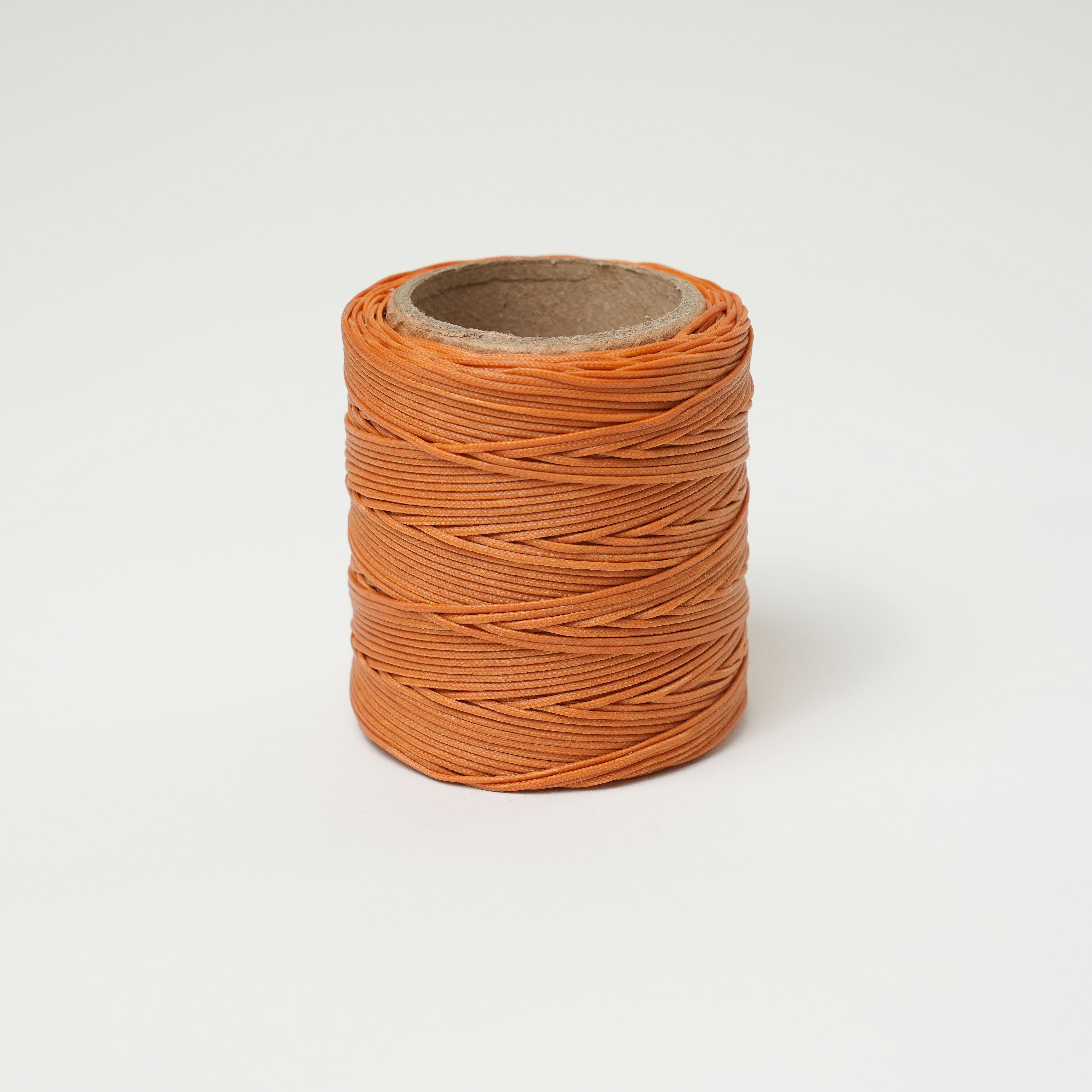 maine thread braided waxed cord spool burnt orange