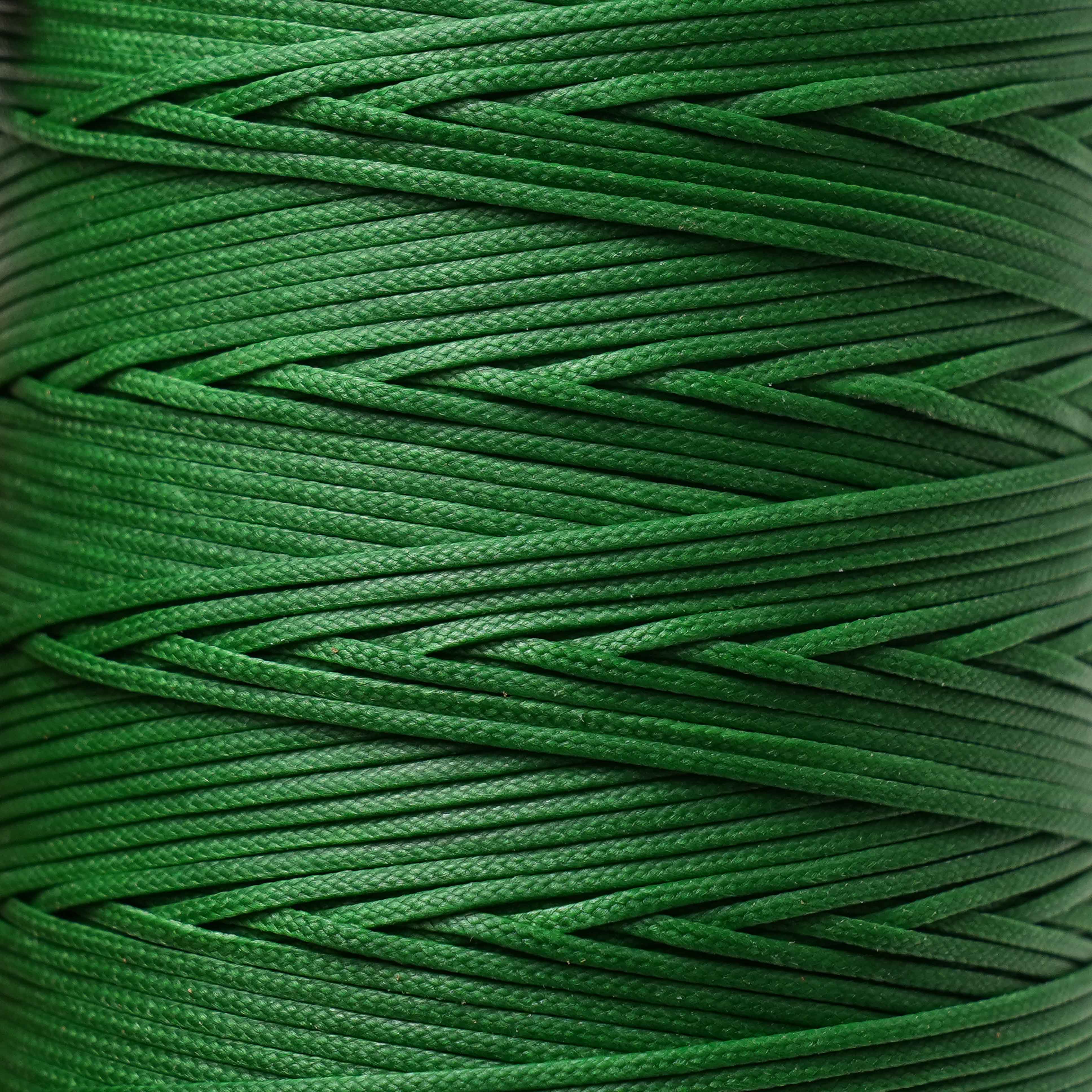 maine thread braided waxed cord spool shamrock close up