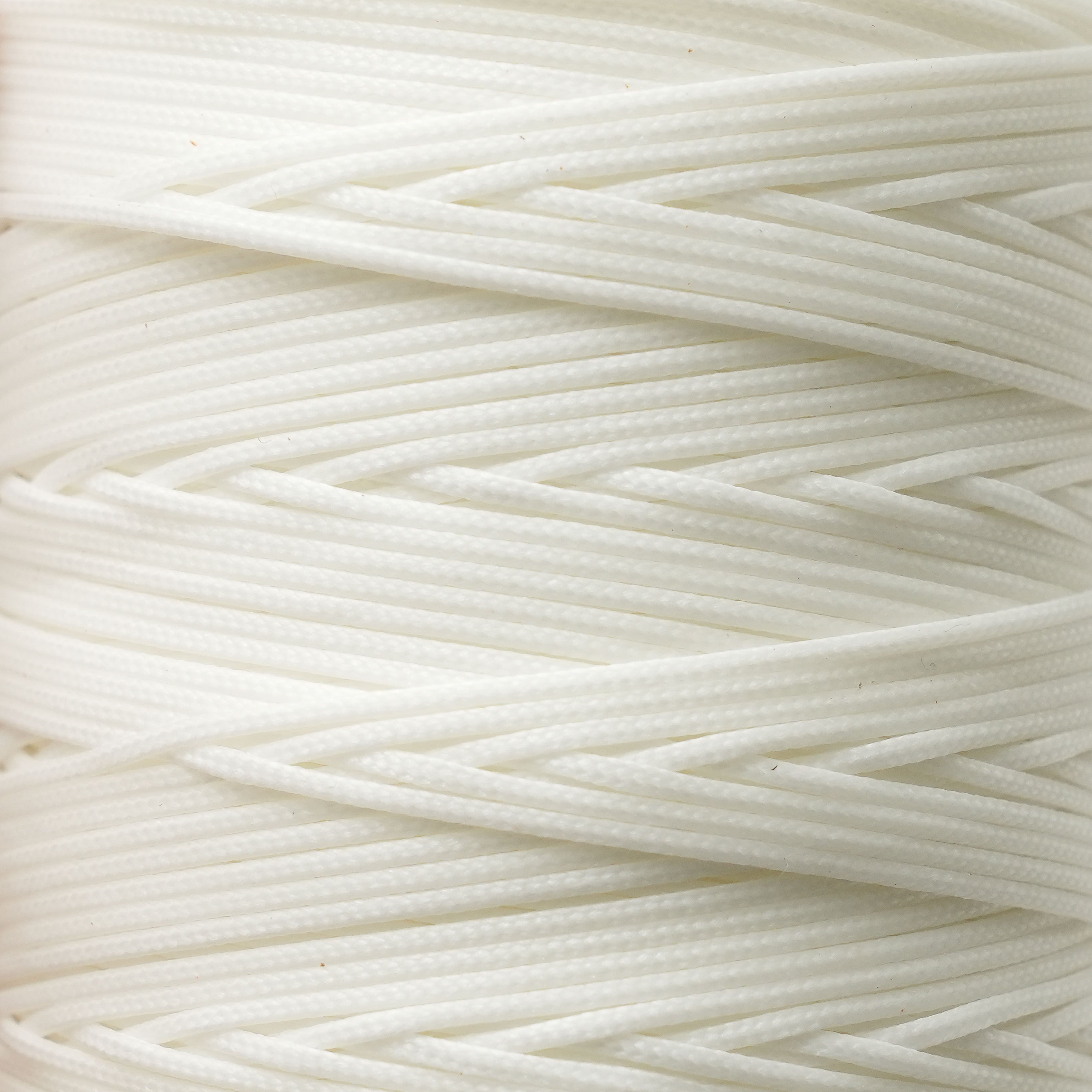 maine thread braided waxed cord spool white close up